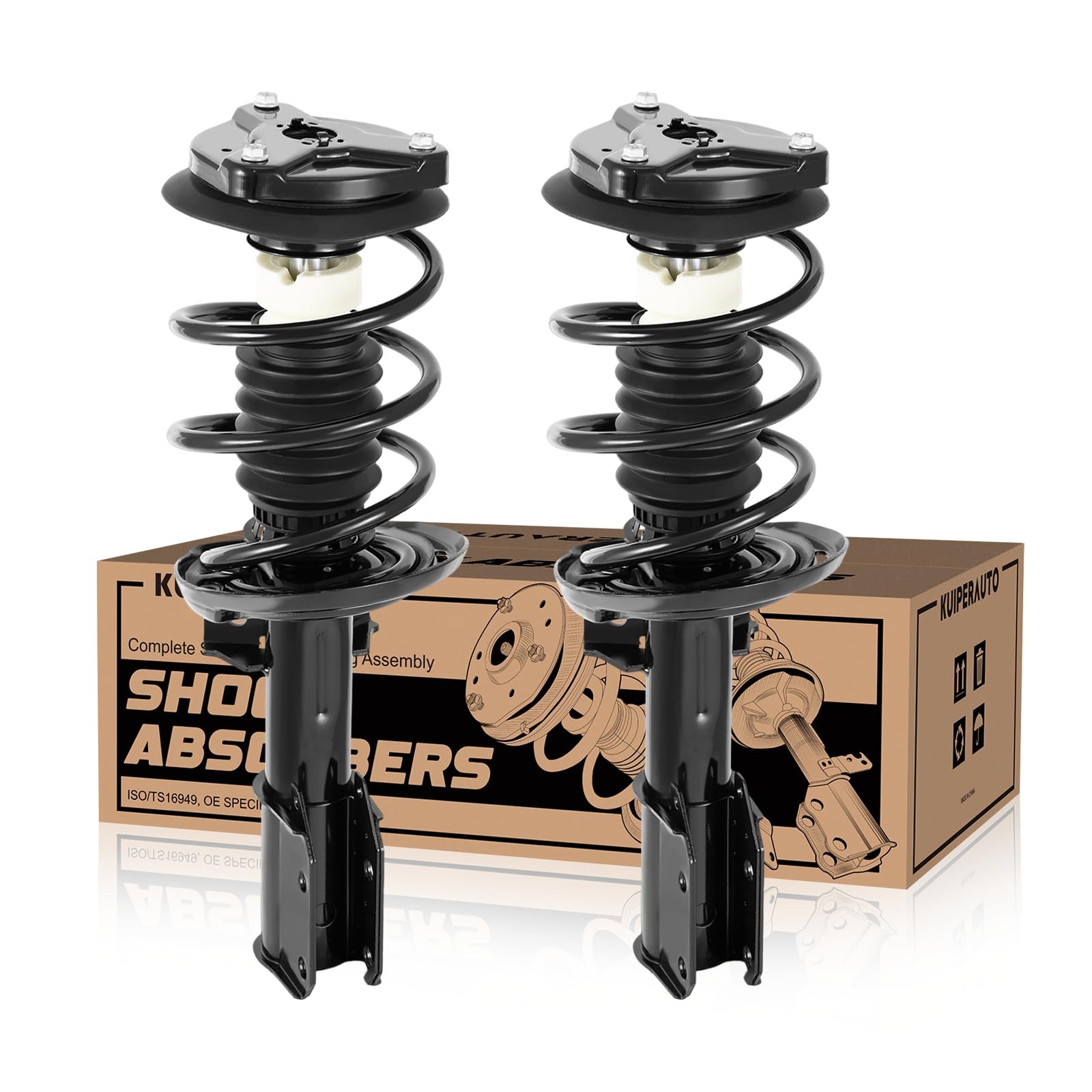 KUIPERAUTO 2PCS Front Pair of Complete Struts & Coil Springs Compatible