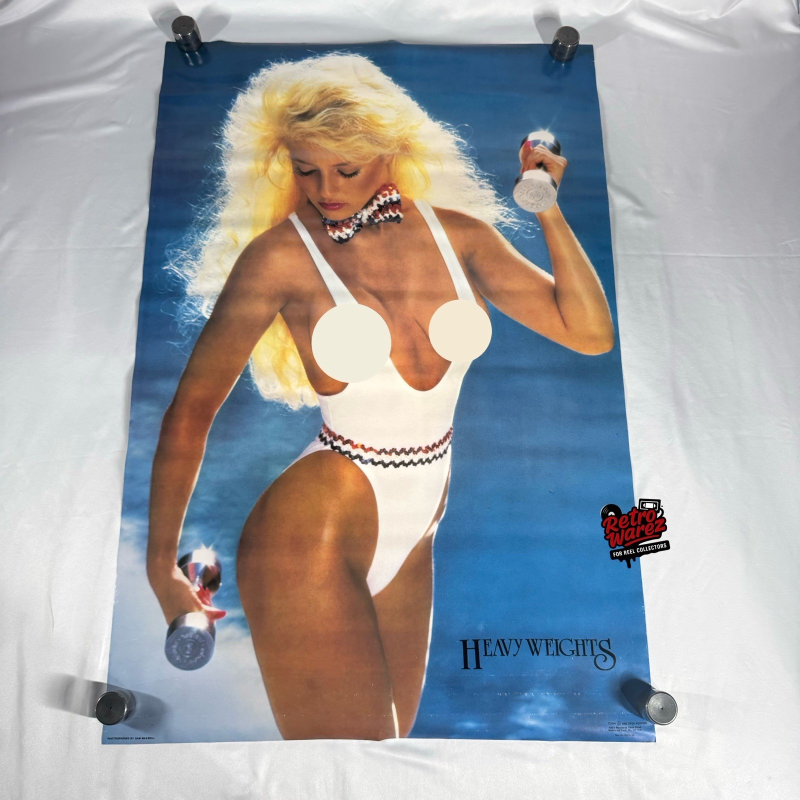Heavy Weights Original 1986 Pinup Poster 23x35” One Stop Blonde Workout Model . Heavy Weights Original 1986 Pinup Poster 23x35” One Stop Blonde Workout Model .
