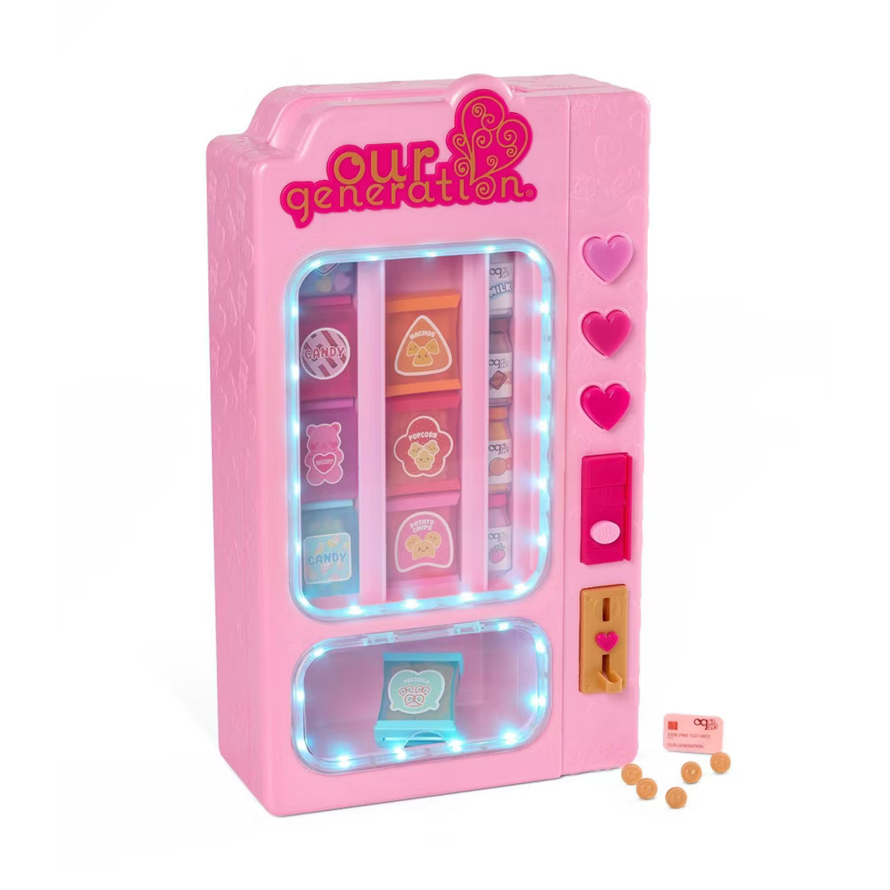 Our Generation Snacktime Pink Vending Machine & Food Set for 18\