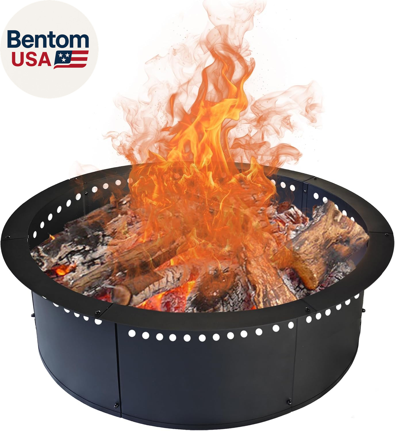 45 Inch Smokeless Fire Pit Ring 39 Inch Inner Steel DIY Outdoor