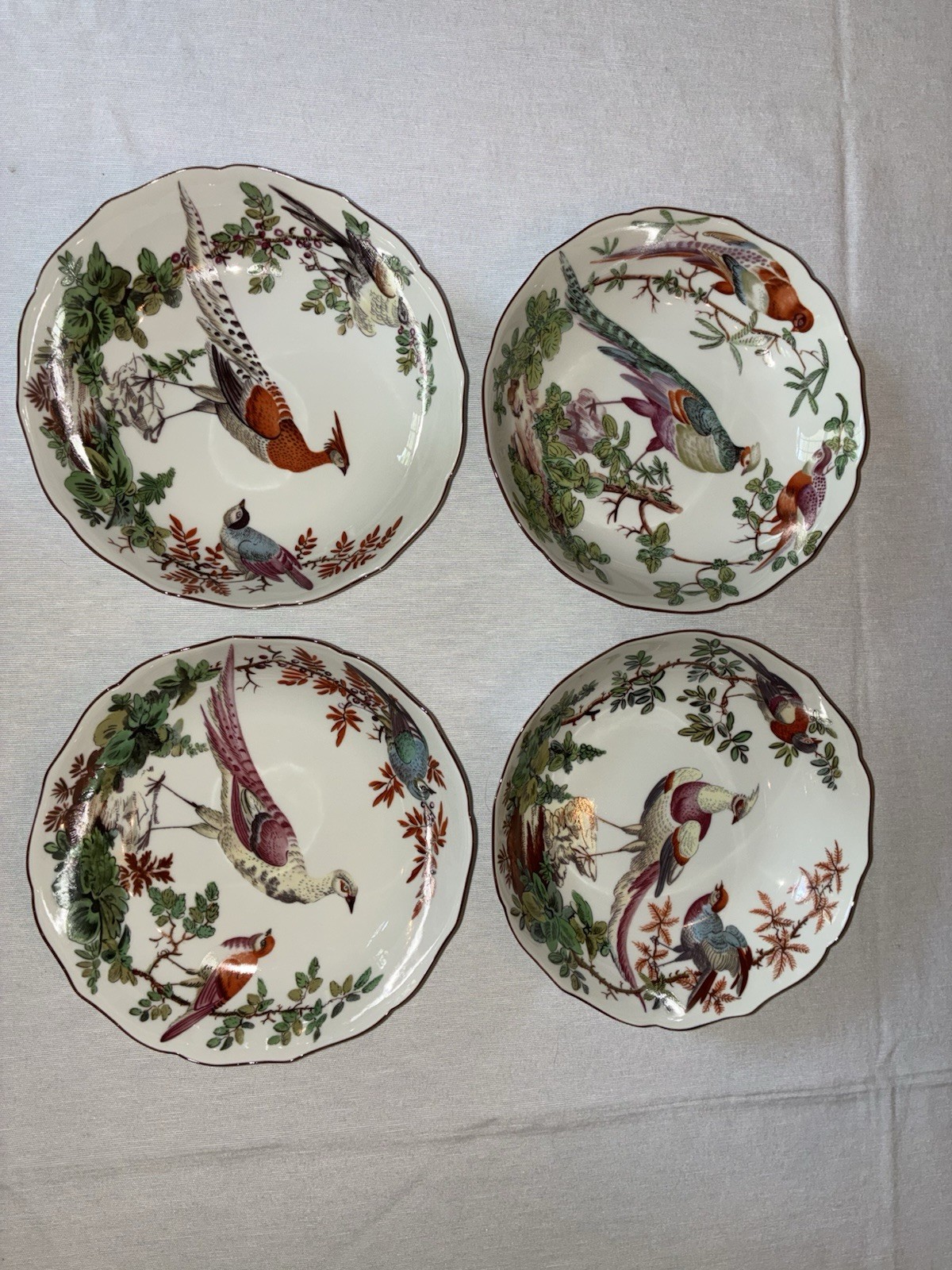 Mottahedeh Chelsea Bird Set 4 7.5 inch Bowls Mottahedeh Chelsea Bird Set 4 7.5 inch Bowls