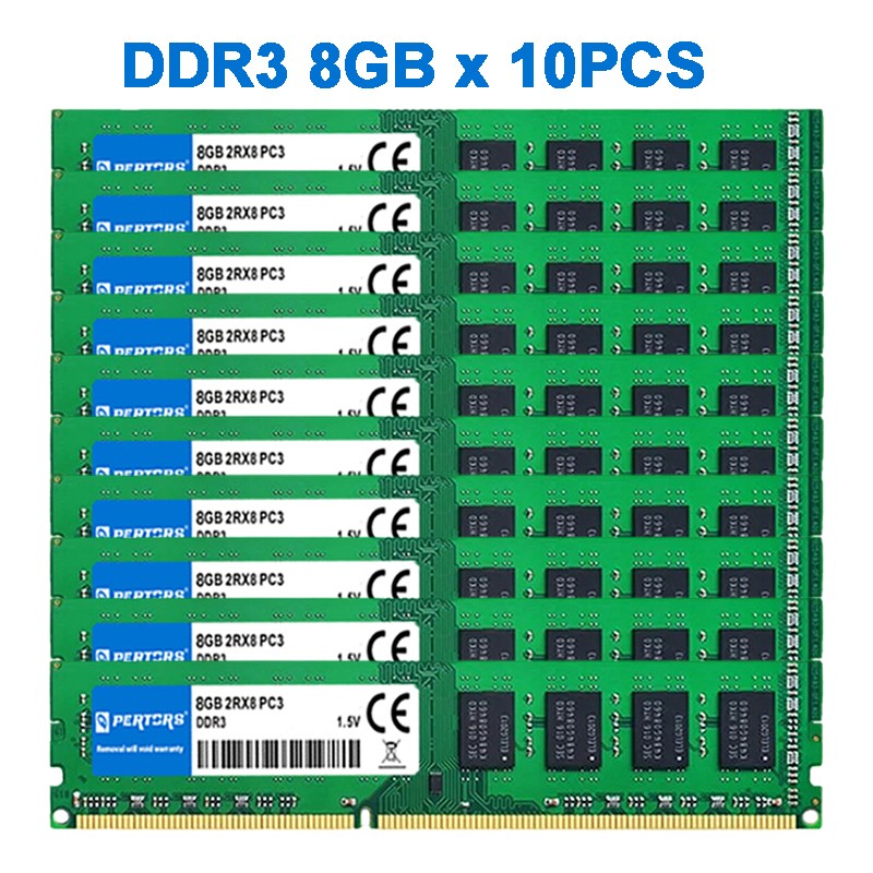 DDR3 80GB (10x8GB) 1333 1600MHZ Q-PERTORS 1.5V 240-PIN DIMM Desktop Memory RAM