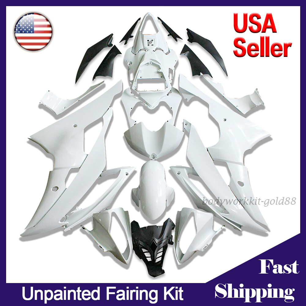 Injection Fairing Kit For Yamaha YZF R6 2008-2016 Unpainted White ABS Body Work