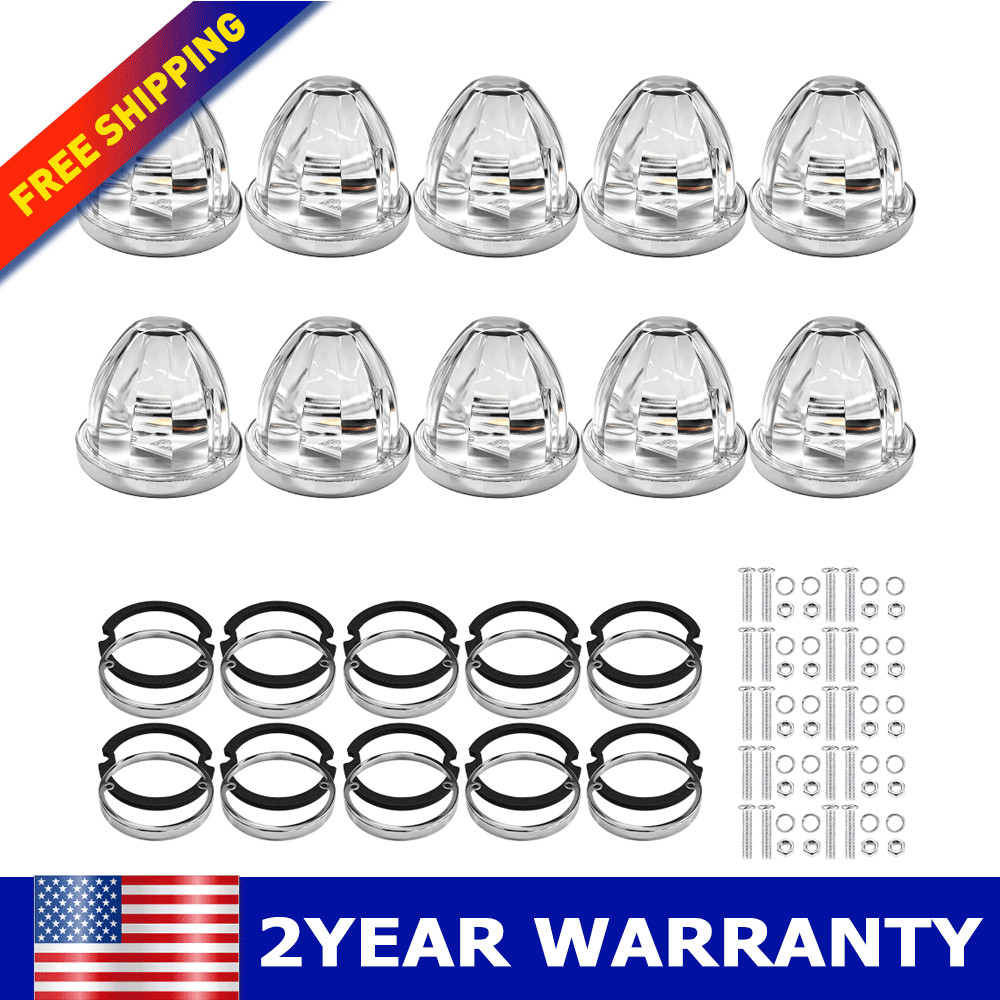 10 Pcs 4 inch 12V Amber Blue LED Watermelon Side Marker Lights LED Side Marker