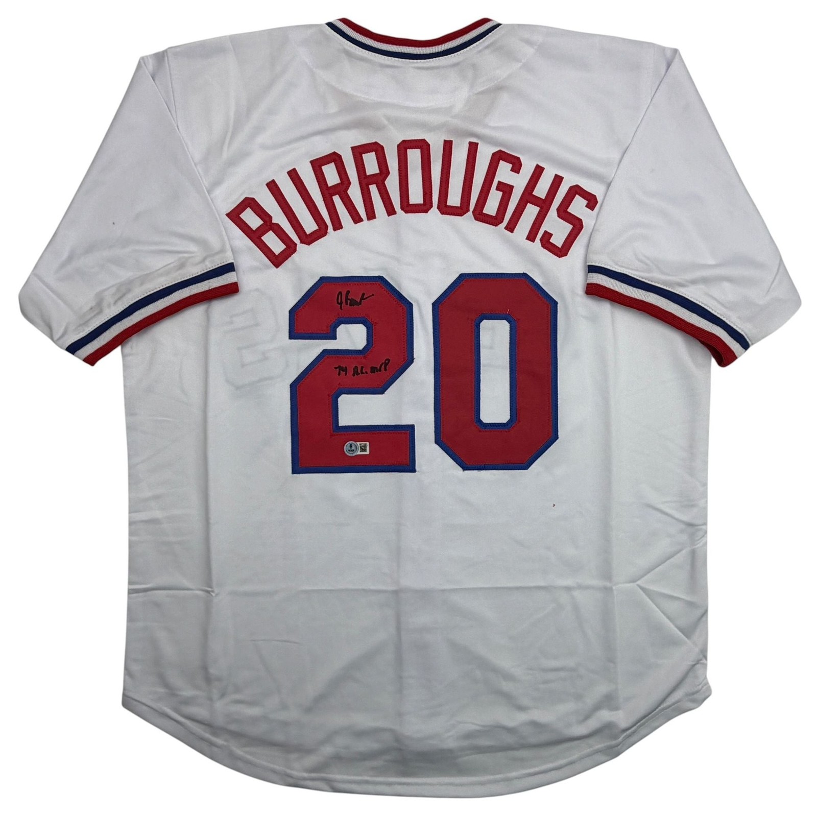 Autographed/Signed Jeff Burroughs Texas White Baseball Jersey Beckett COA Autographed/Signed Jeff Burroughs Texas White Baseball Jersey Beckett COA