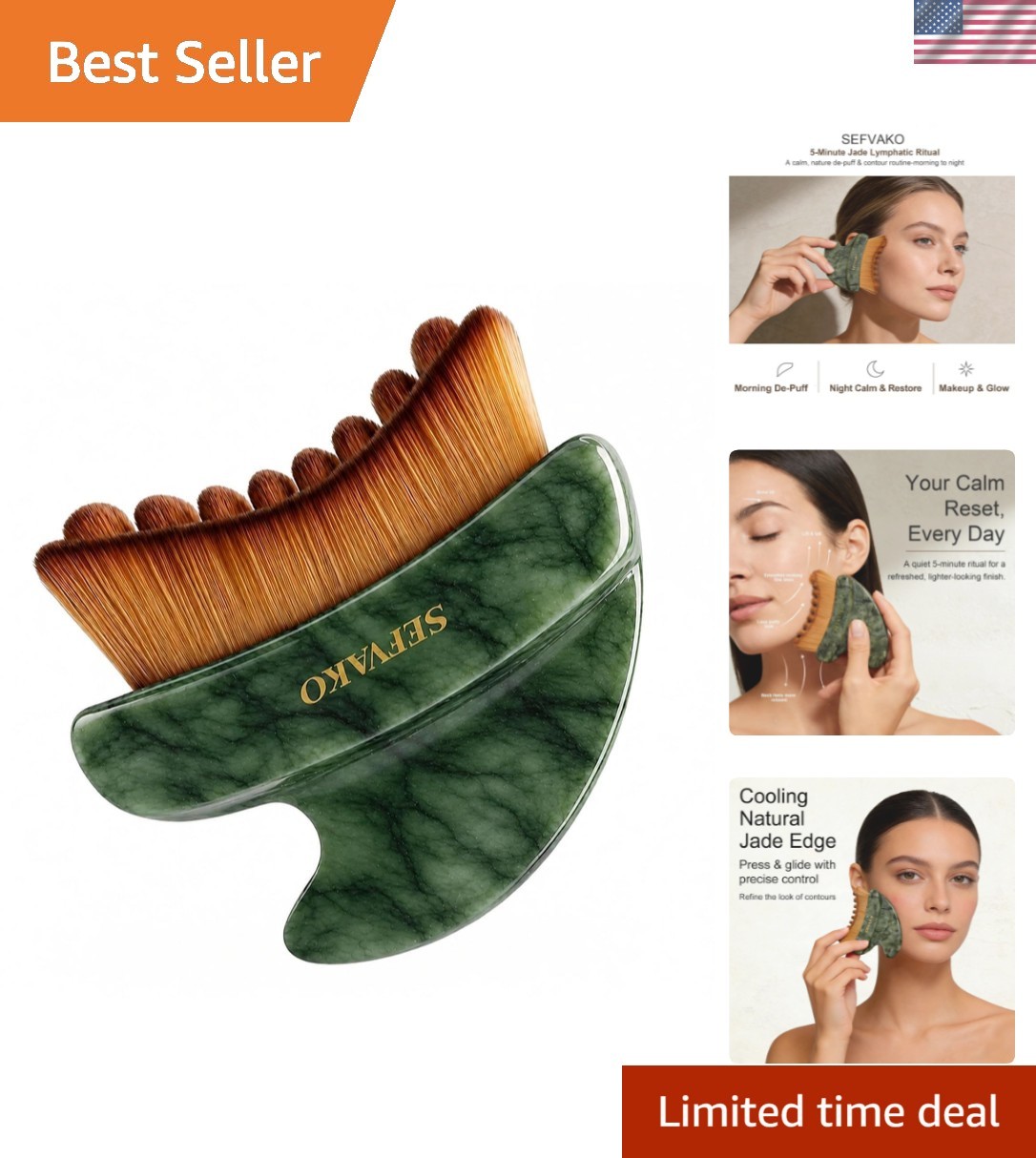 Lymphatic Contour Face Brush, Dual-Ended Dry Brush + Cool-Touch Jade Gua Sha ... Lymphatic Contour Face Brush, Dual-Ended Dry Brush + Cool-Touch Jade Gua Sha ...