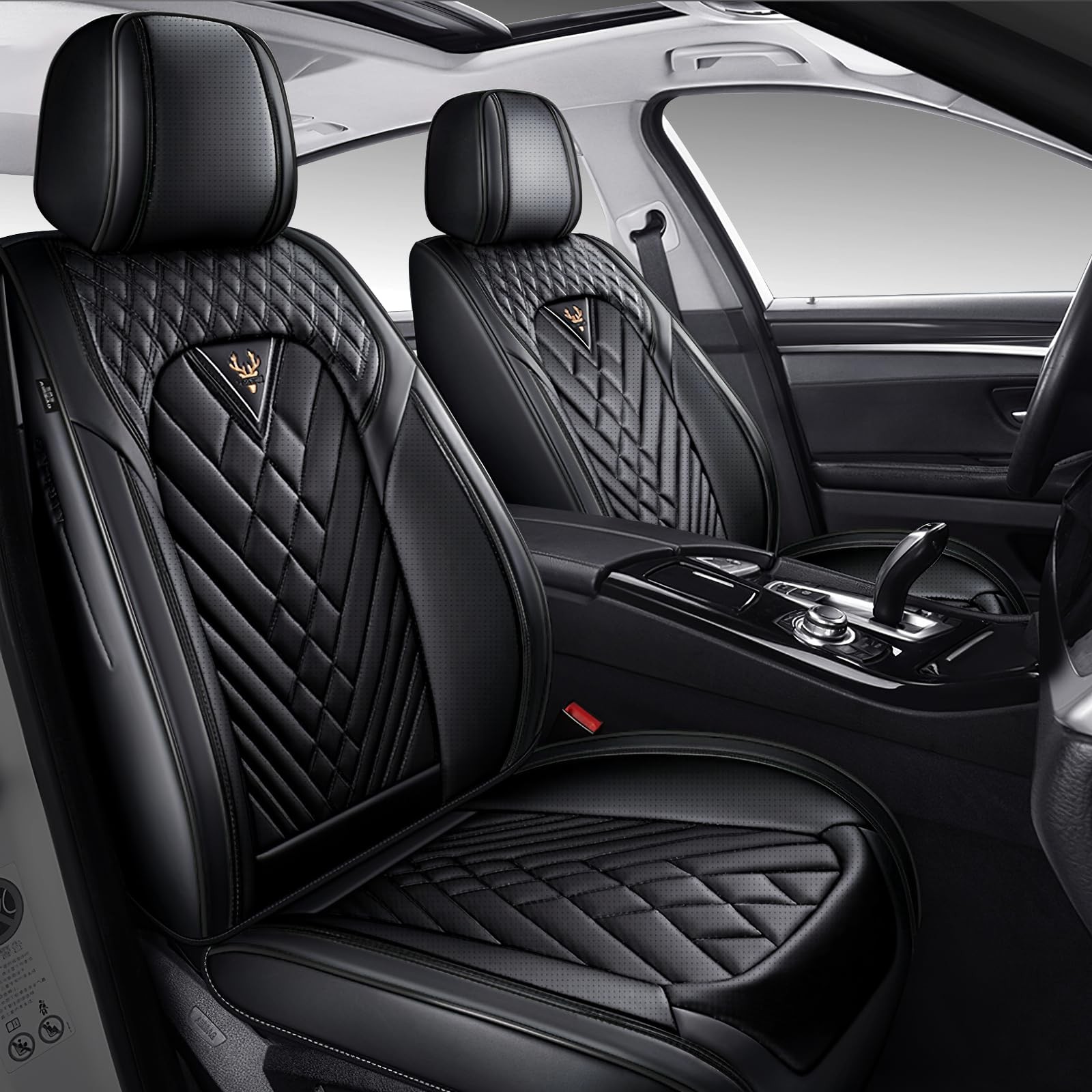 Front Set Seat Covers for Cadillac CTS 2003-2019, Black