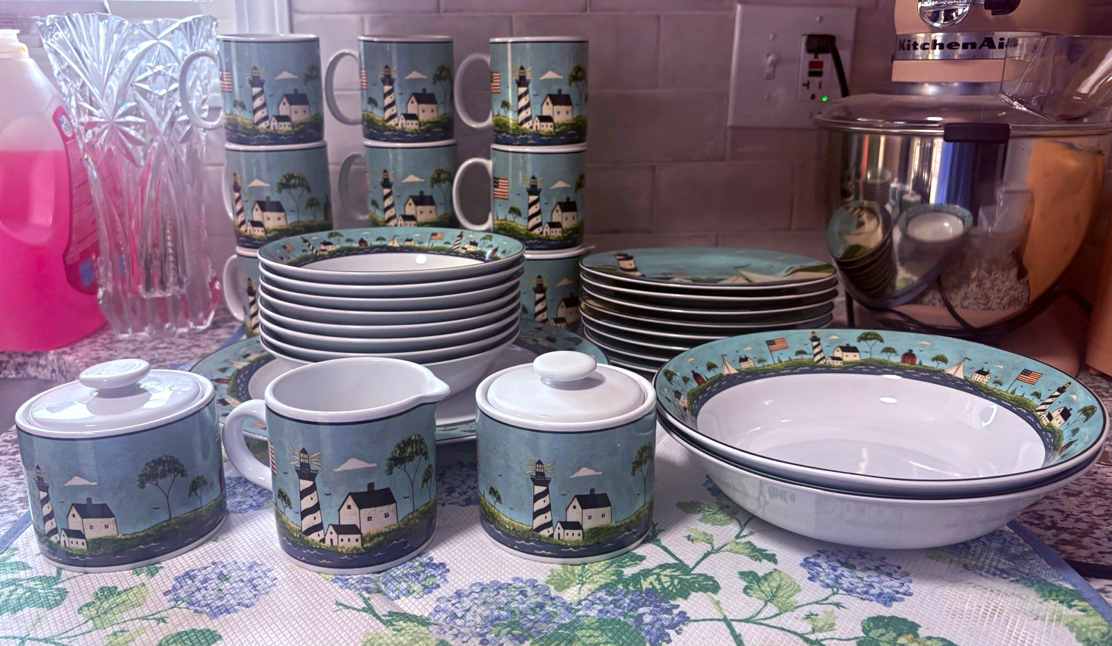 Coastal Breeze Warren Kimble By Sakura Dinnerware Tableware 31 pieces