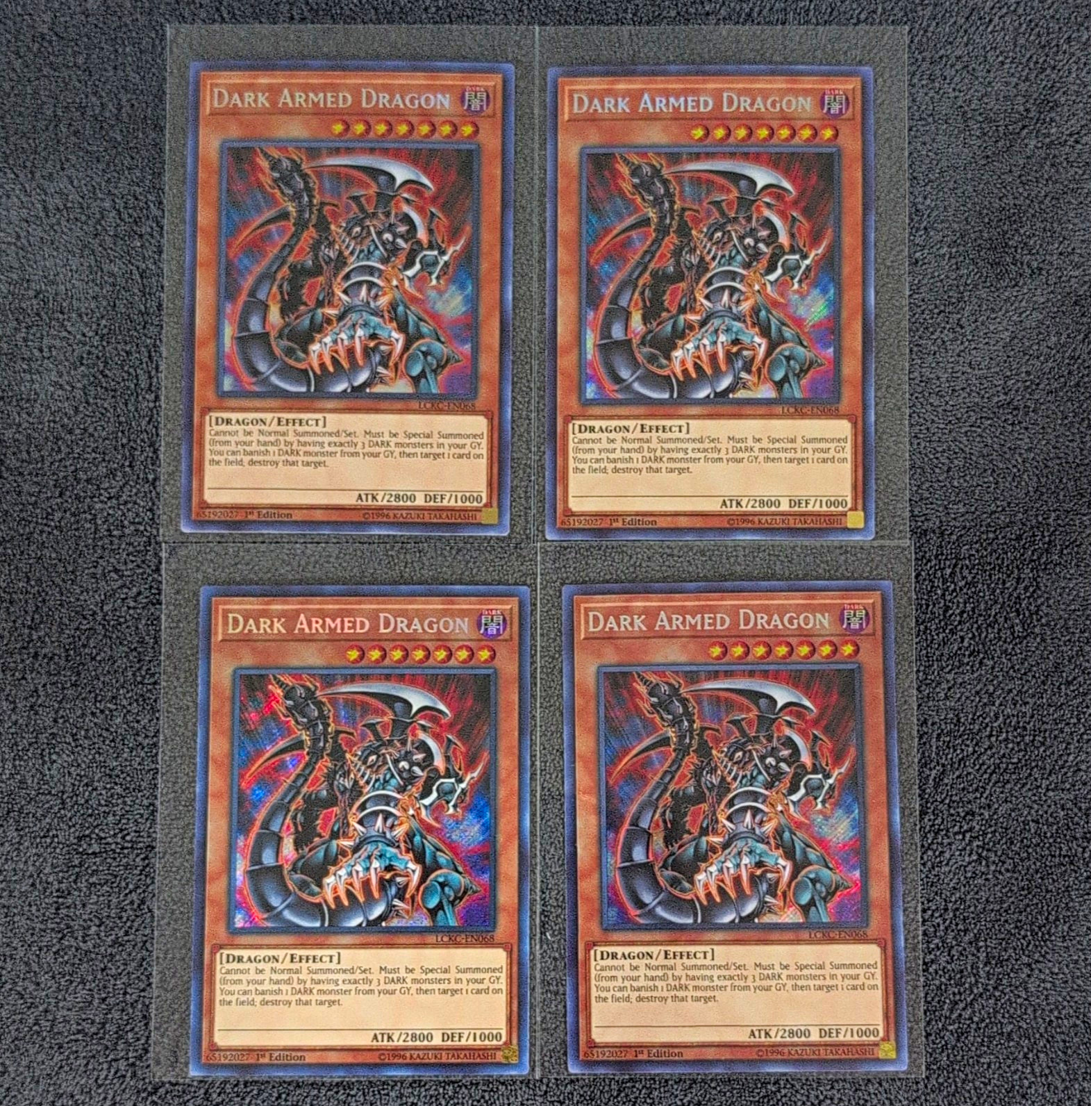 Yu-Gi-Oh Dark Armed Dragon LCKC-EN068 1st Ed Secret Rare Lot x4 NM