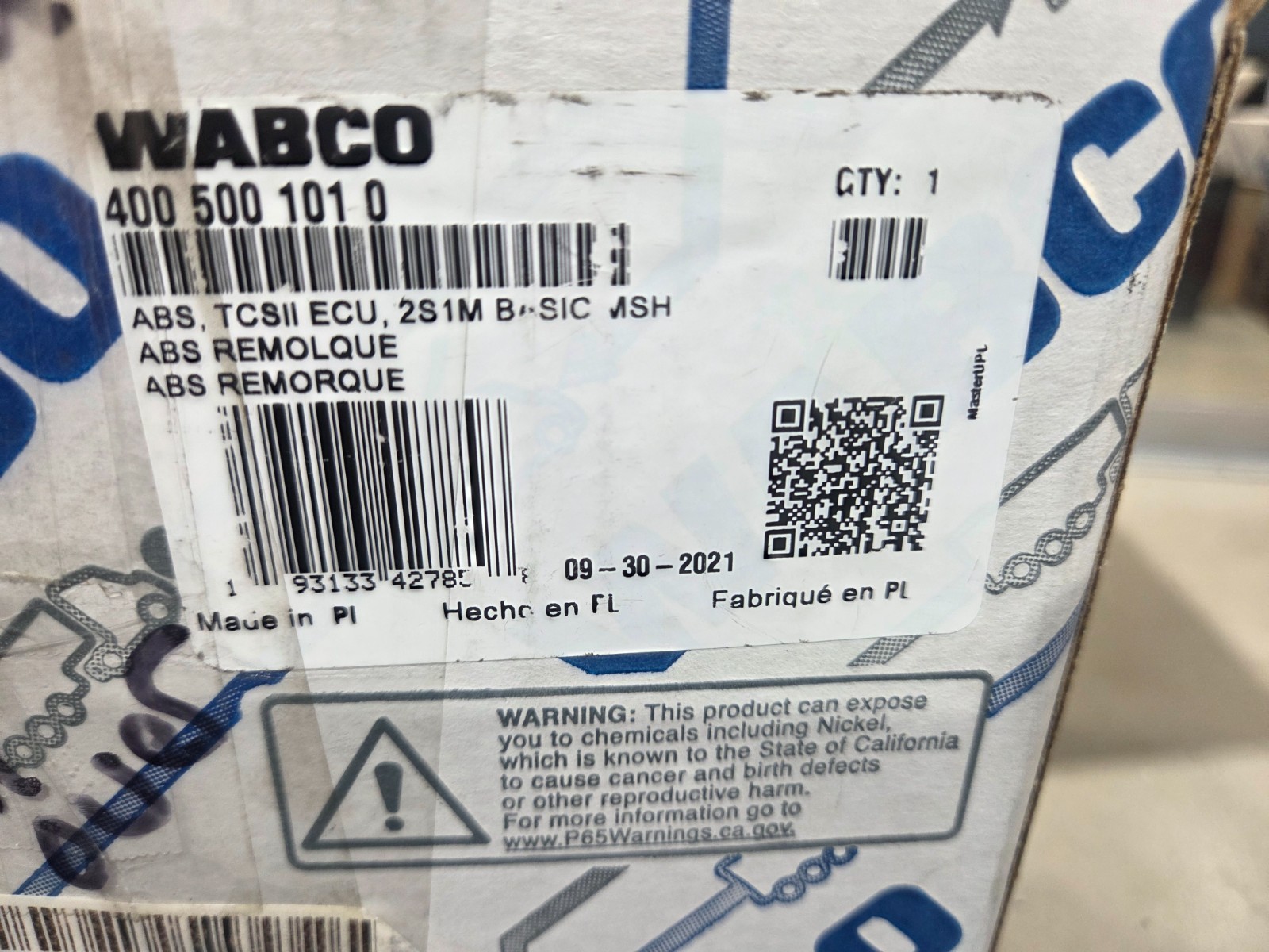 WABCO 4005001010 ABS Valve ECU Assembly Trailer ABS 2S/1M OEM New WABCO 4005001010 ABS Valve ECU Assembly Trailer ABS 2S/1M OEM New