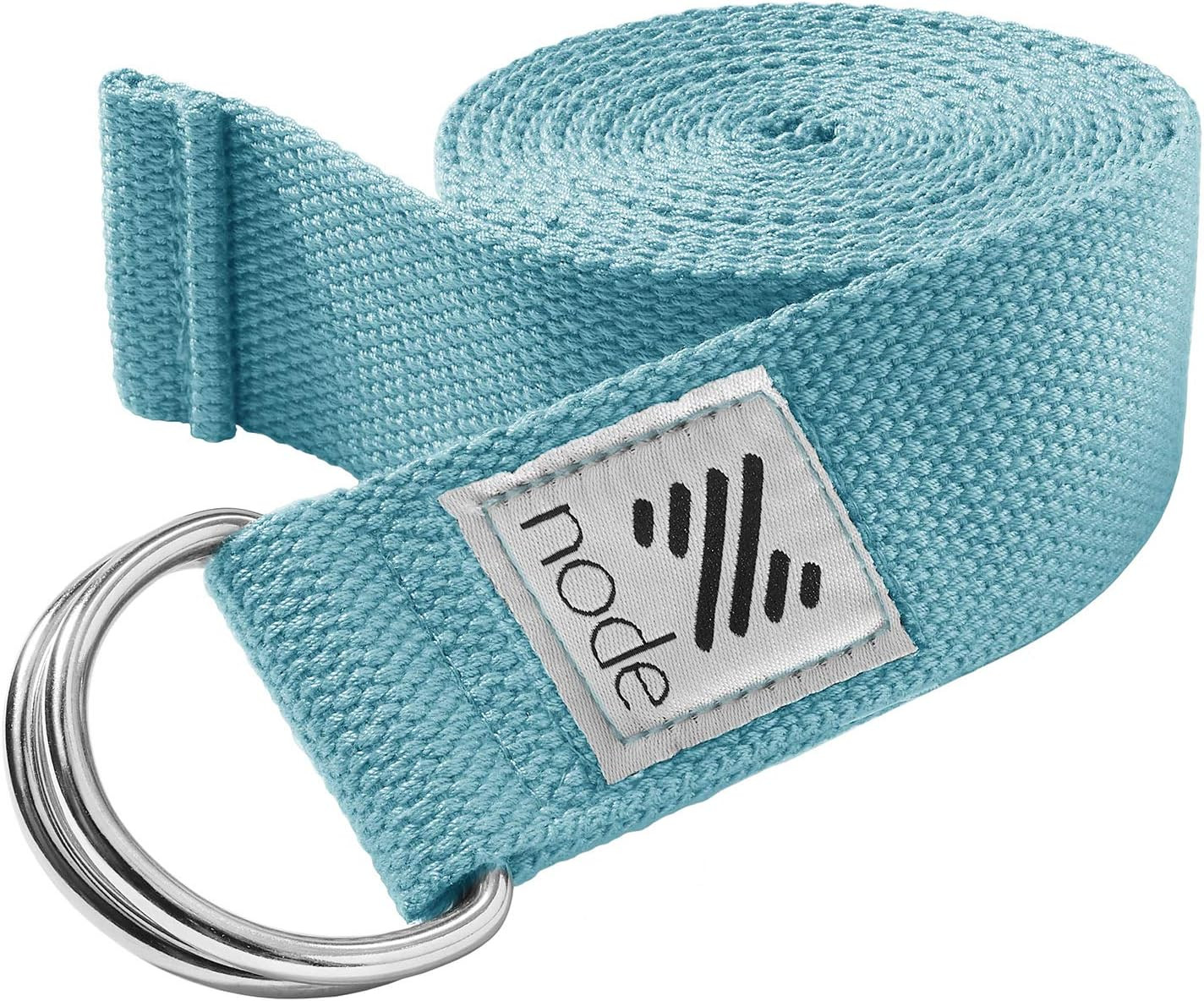 7-1/2\' Yoga Strap for Stretching, Woven Cotton Blend Yoga Strap with Adjustable