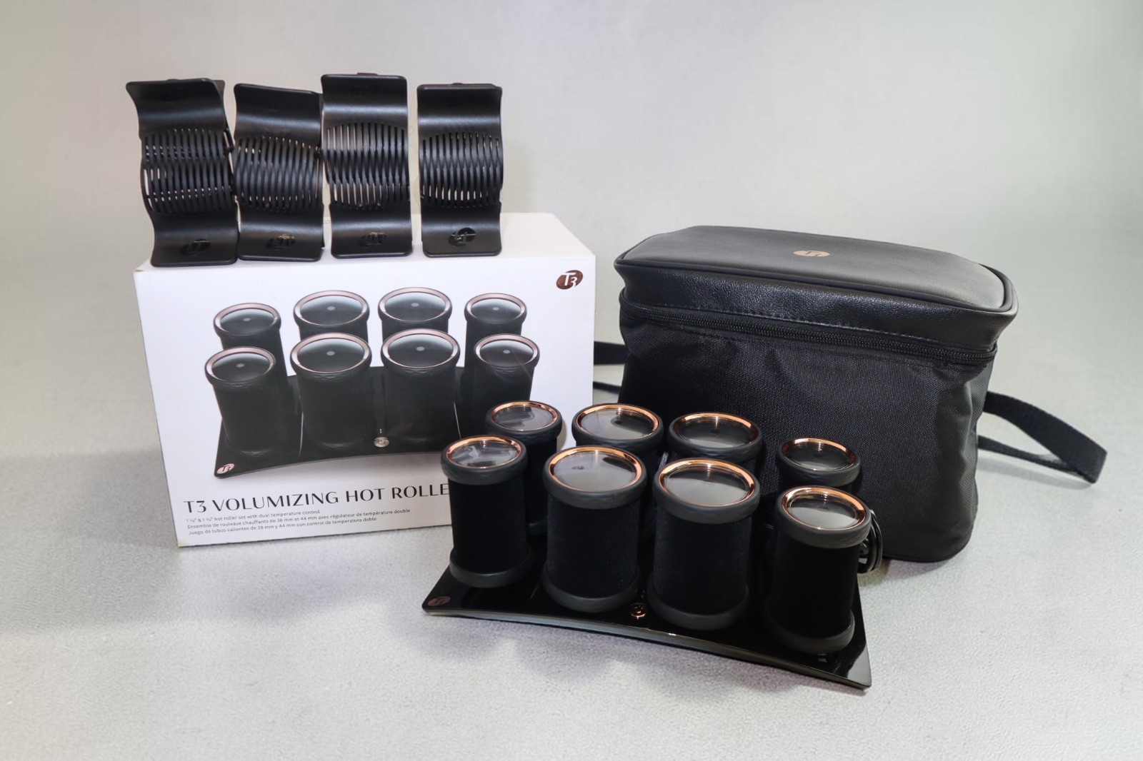 T3 - Volumizing Hot Rollers Luxe Set with Dual Temperature Control - Black