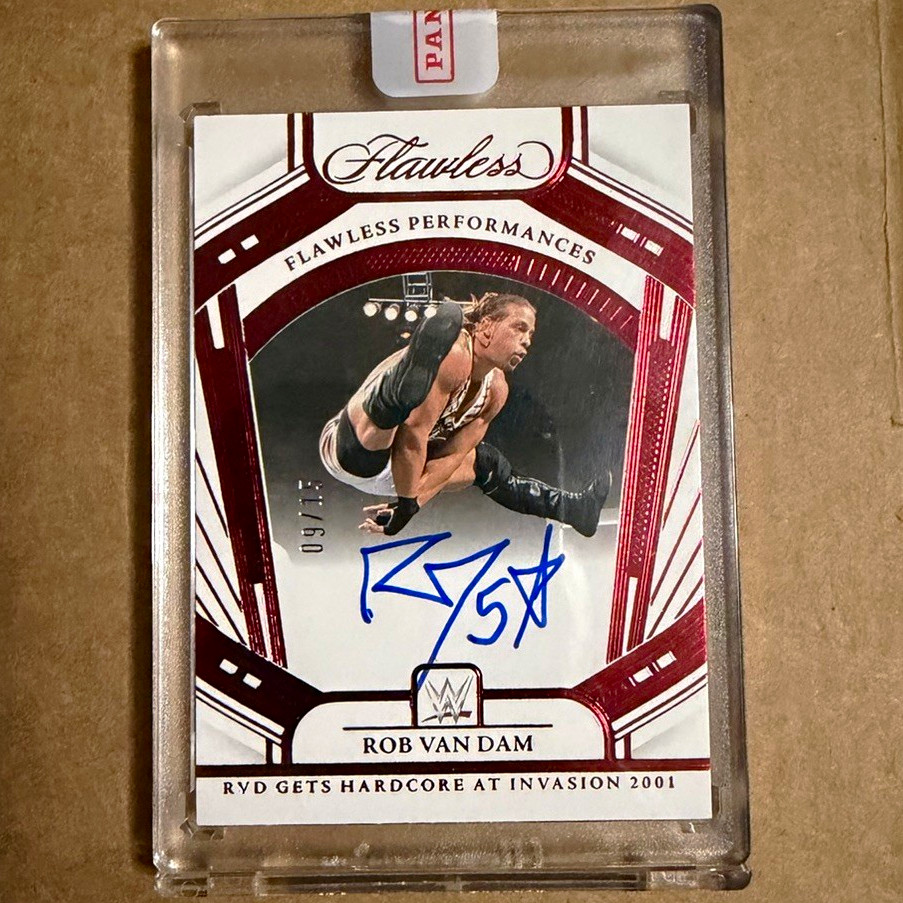 Panini 2024 Flawless WWE Rob Van Dam Flawless Performances Auto 09/15 Ruby