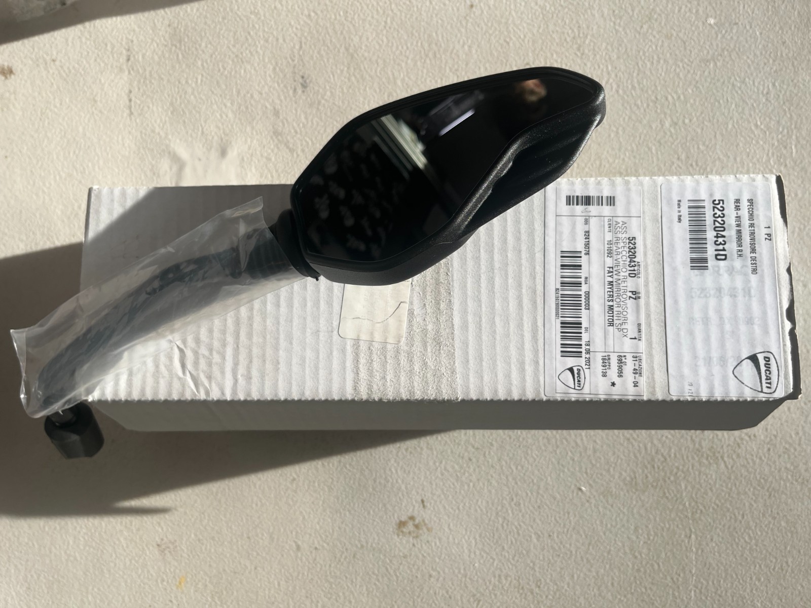 Ducati Factory mirror This Ducati OEM REAR-VIEW MIRROR R.H. L.H.  52320431D