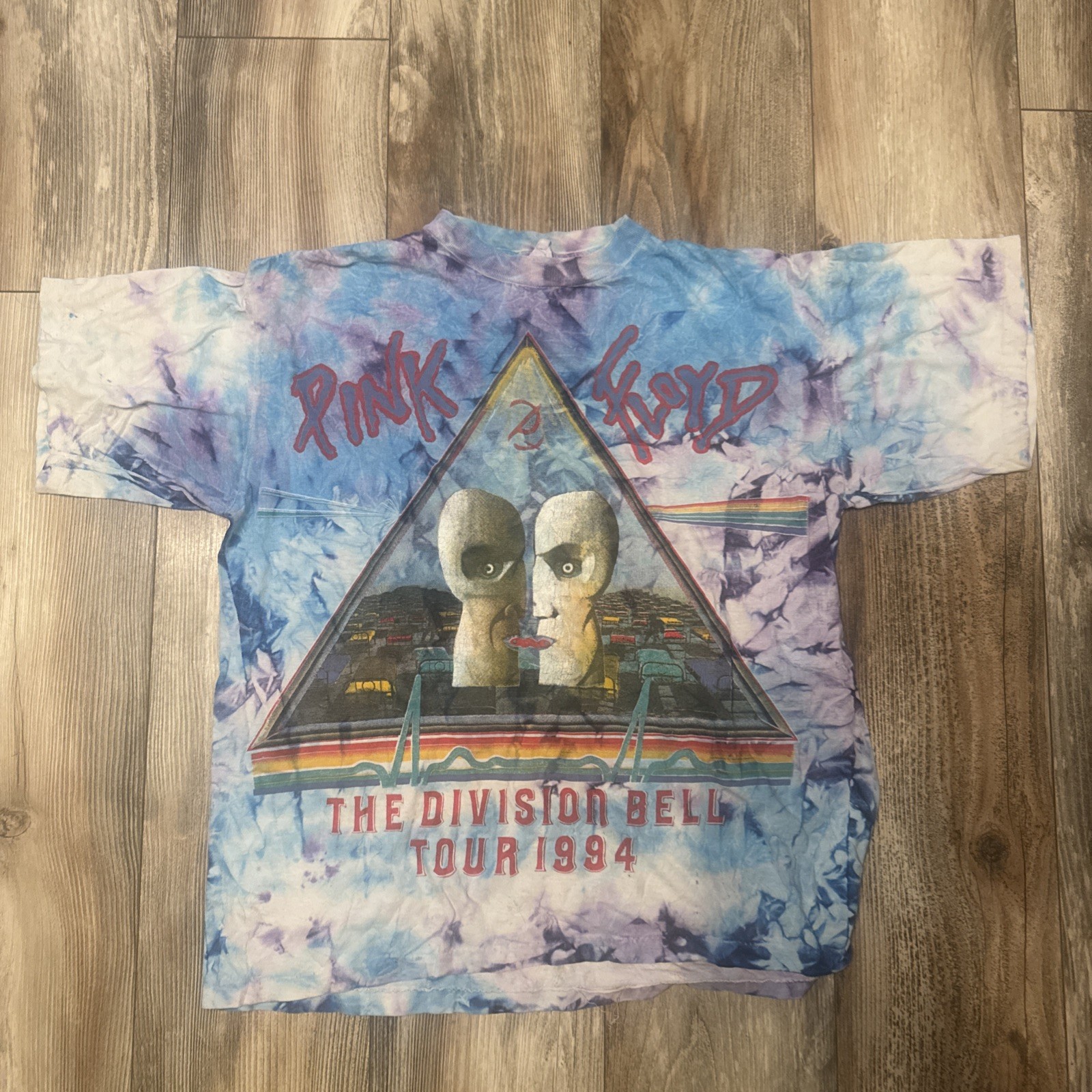 Vintage 1994 Pink Floyd The Division Bell Tour Tie Dye Size Large Rare Shirt