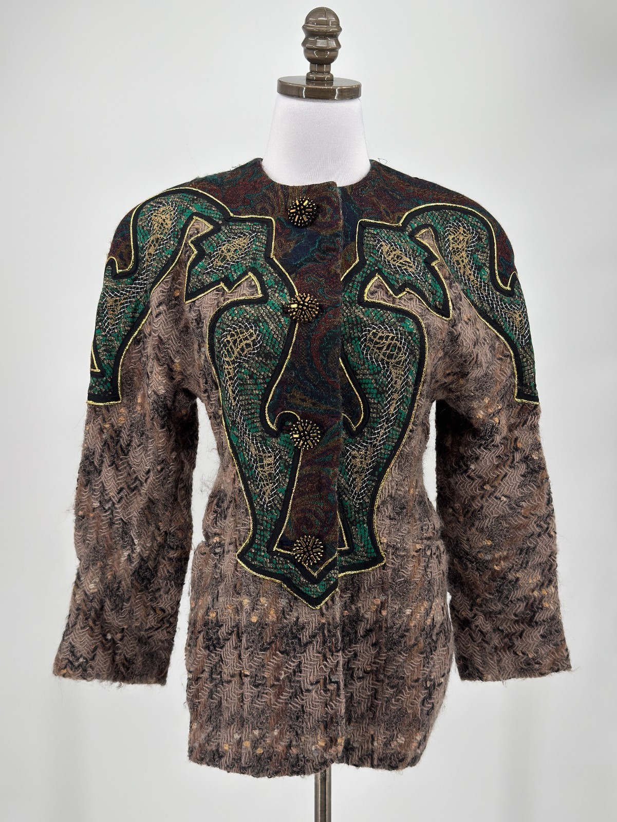 Vintage Koos Van Den Akker Couture Artsy Mixed Media Collage Jacket Sz 10 Vintage Koos Van Den Akker Couture Artsy Mixed Media Collage Jacket Sz 10