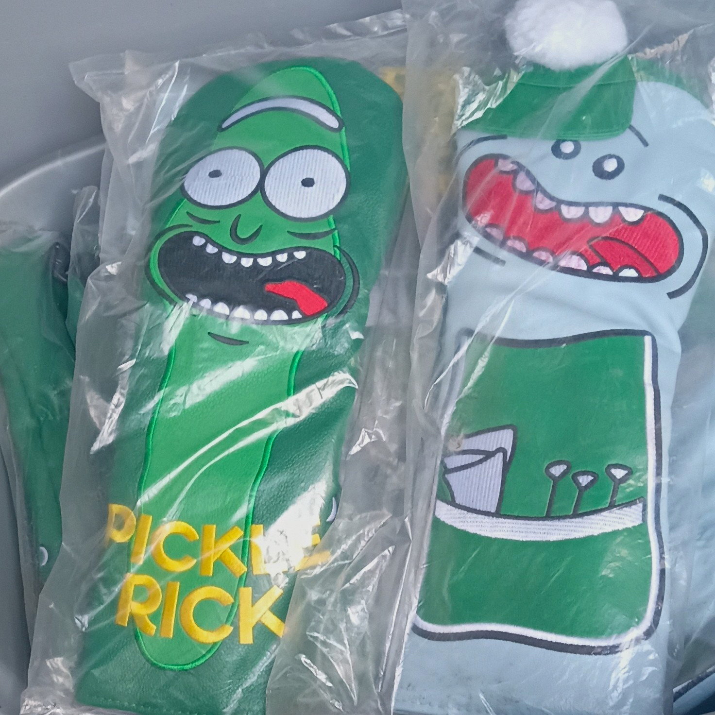 Rick and Morty  Pickle Rick Golf Club Head Covers Green White