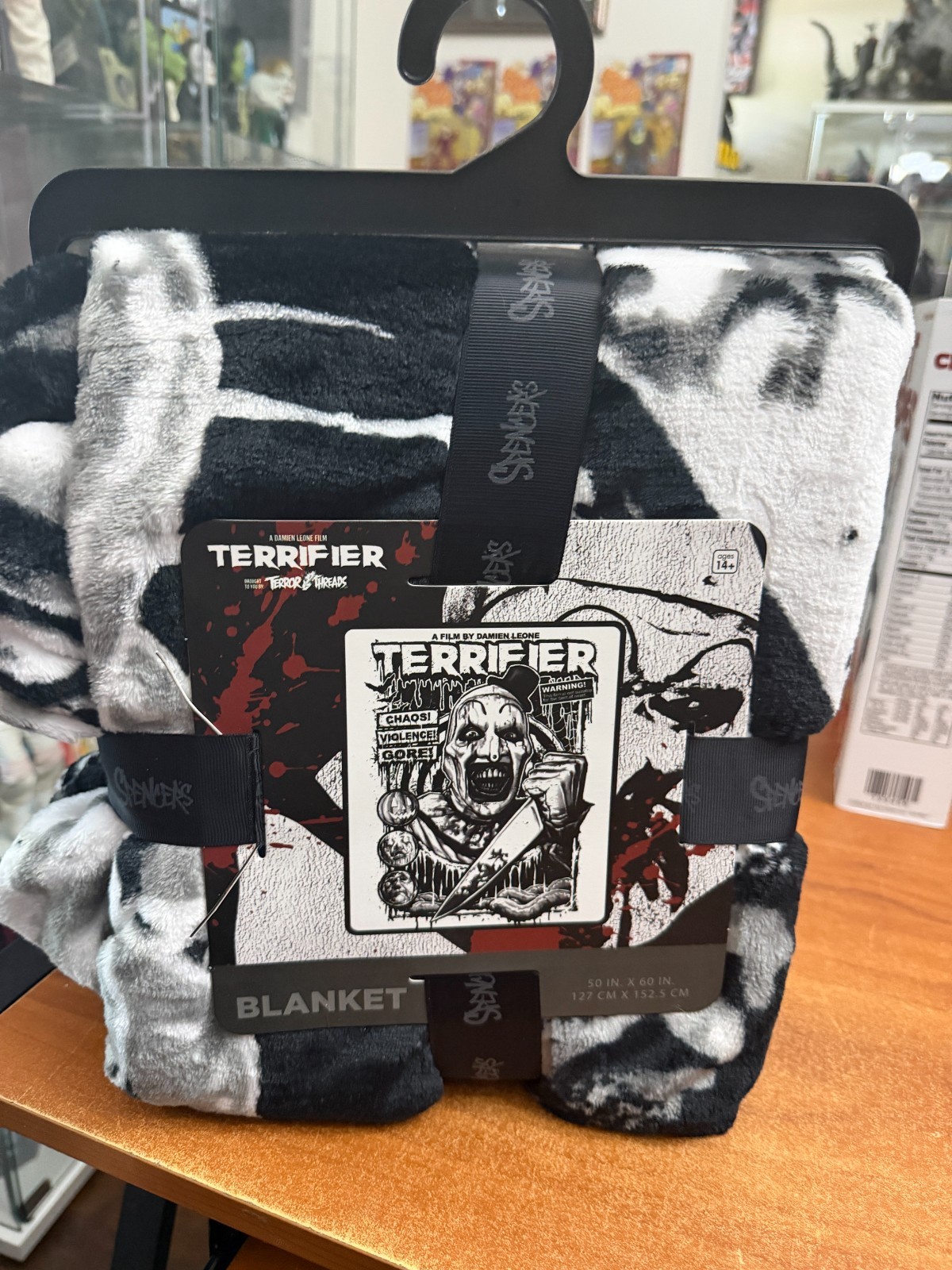 Official Terrifier Throw Blanket 50”x 60 Art the Clown Spencers Official Terrifier Throw Blanket 50”x 60 Art the Clown Spencers