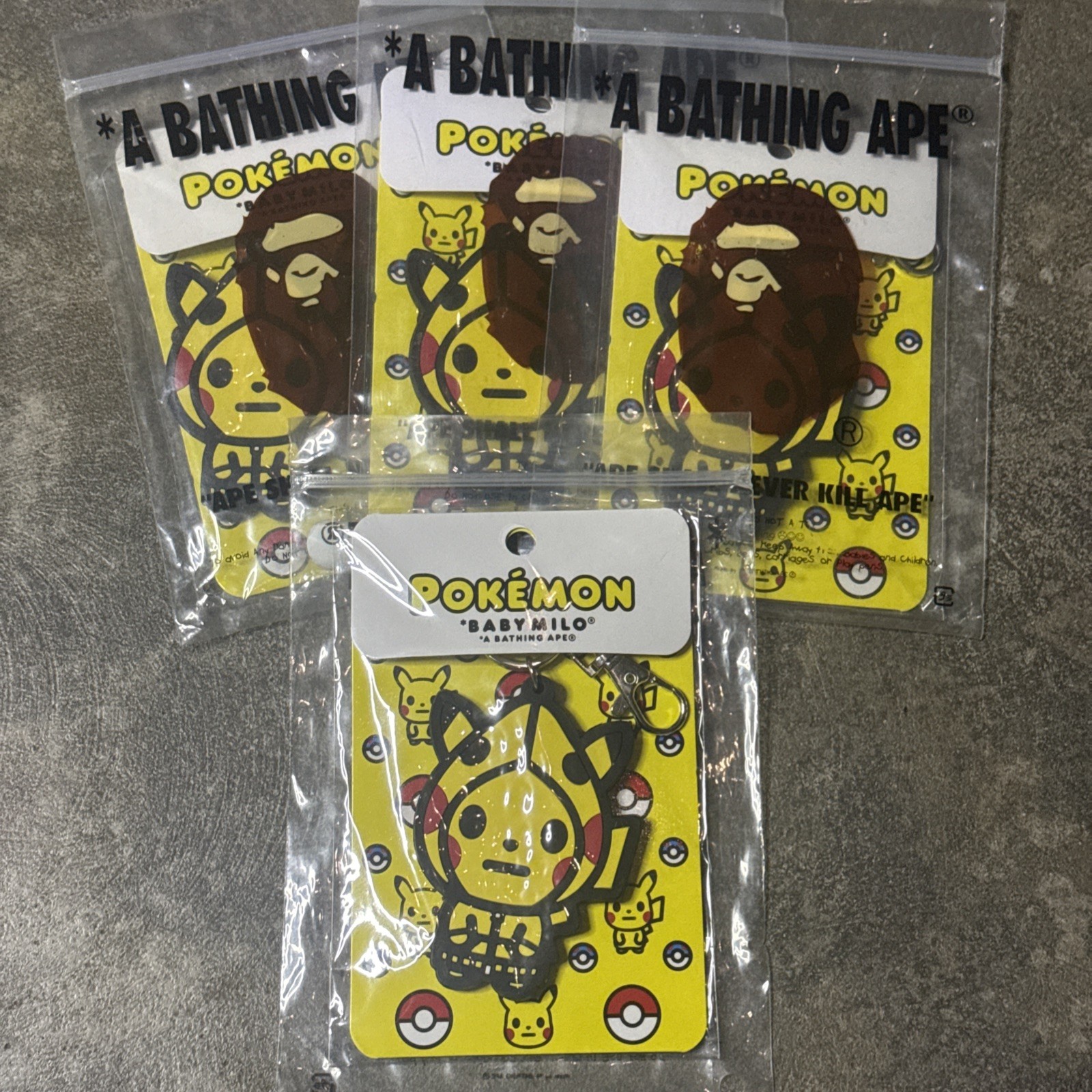 Bape X Pokemon Pikachu x Baby Milo Keychain
