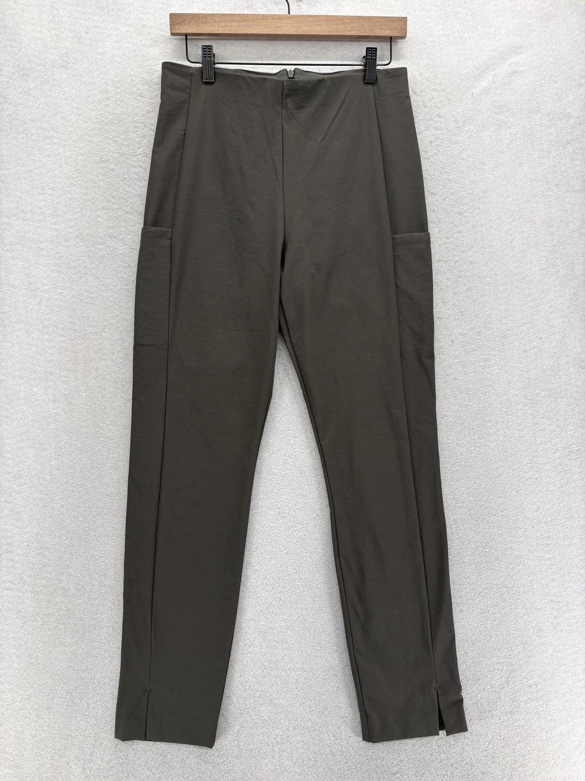 Athleta Wander Slim Ankle Pants Womens 8 Gray Stretch Zip Pockets Travel Commute