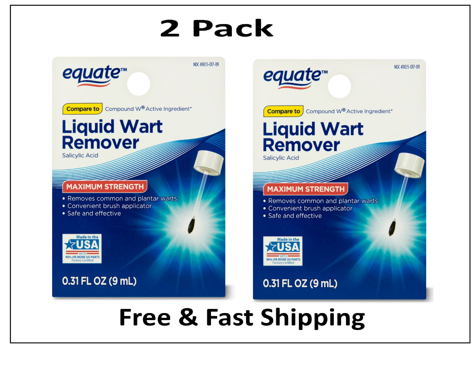 Equate Liquid Wart Remover, Maximum Strength 0.31 oz Pack of 2 Equate Liquid Wart Remover, Maximum Strength 0.31 oz Pack of 2