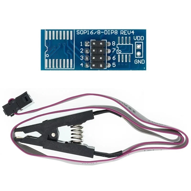 CH341A USB Programmer Module with SOIC8 SOP8 Test Clip for 24 25 EEPROM BIOS