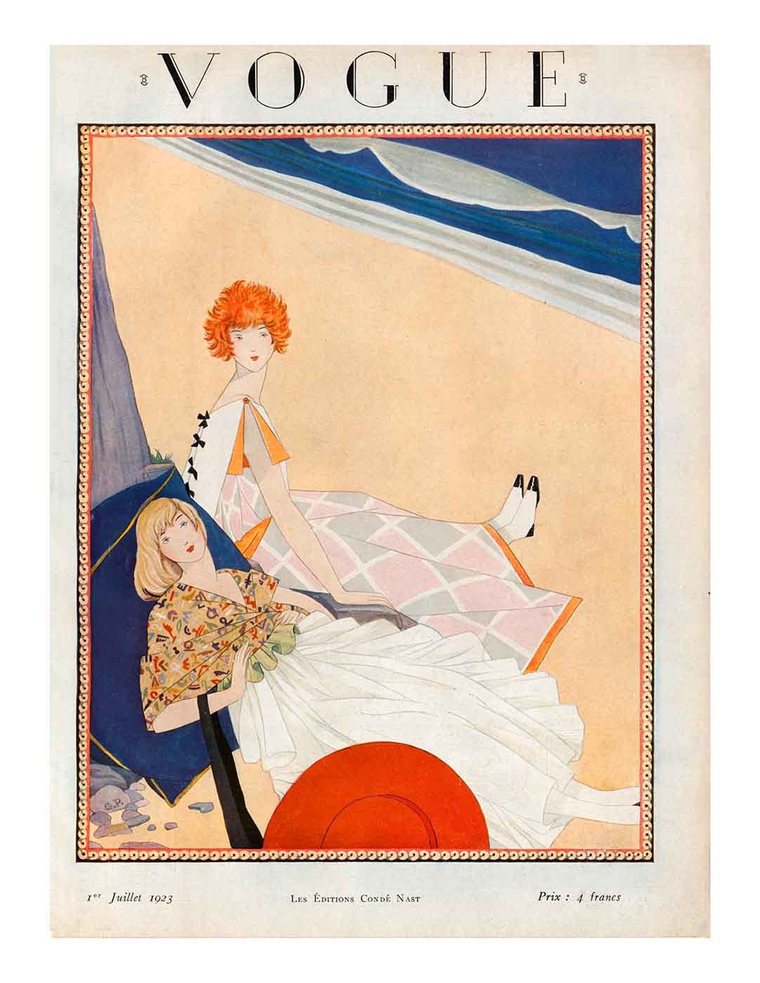 Vogue Paris, Reprints, 4 isues Jul 1923, Mar, Oct, Aug 1922 Fashion Drawings