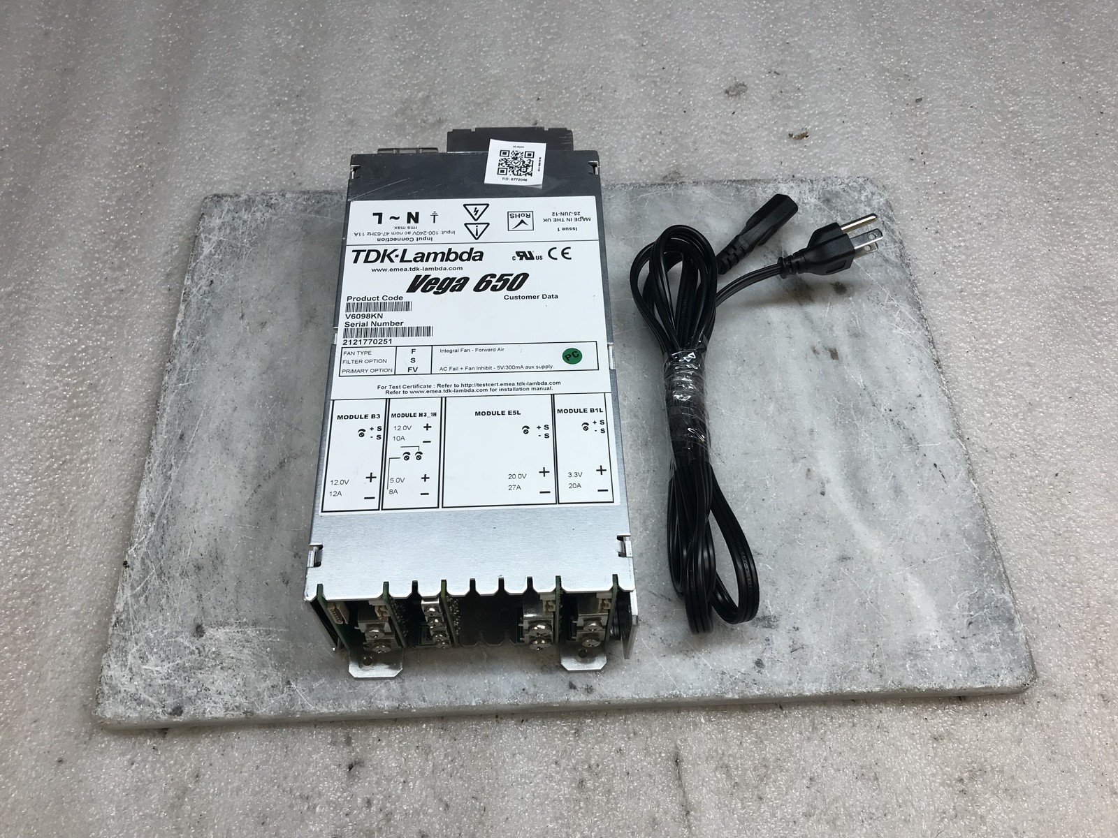 TDK-Lambda Vega 650 V6098KN 650W Modular AC/DC Industrial Power Supply