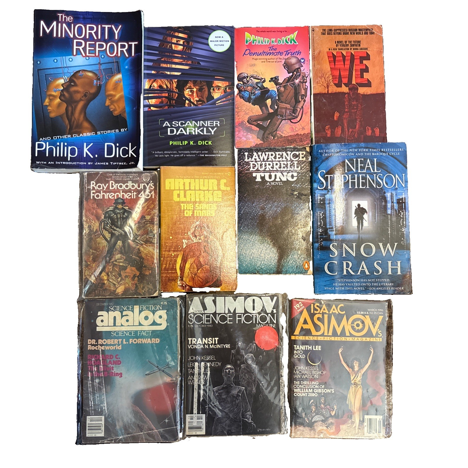 Sci Fi Book Lot Paperback Vintage Philip K Dick PKD Bradbury Arthur C Clarke