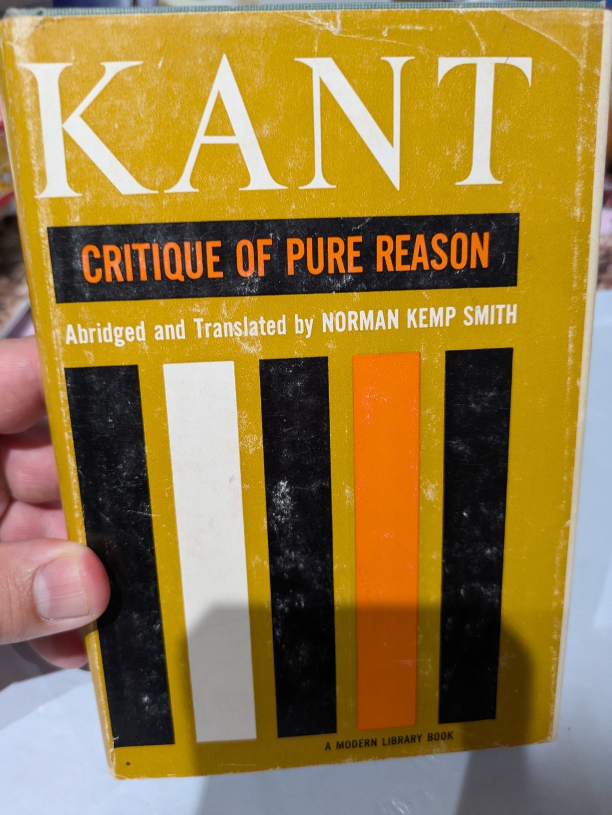 Critique of Pure Reason, Immanuel Kant, Vintage 1958 Modern Library Edition, HC