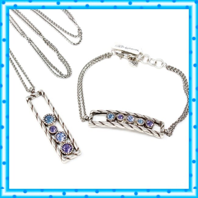 Brighton Halo Rhythm Purple Blue Crystal Necklace Bracelet Set NWT $126 Pouch Brighton Halo Rhythm Purple Blue Crystal Necklace Bracelet Set NWT $126 Pouch