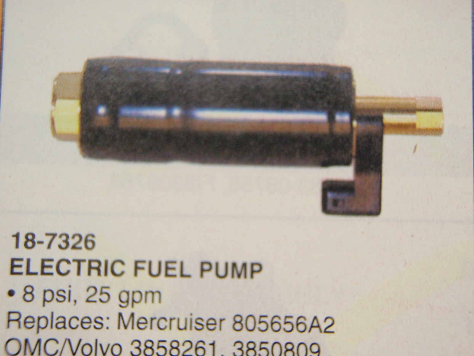 FUEL PUMP SIERRA 18-7326 FITS MERCRUISER 805656A2 8PSI 25GPM ELECTRIC OMC VOLVO