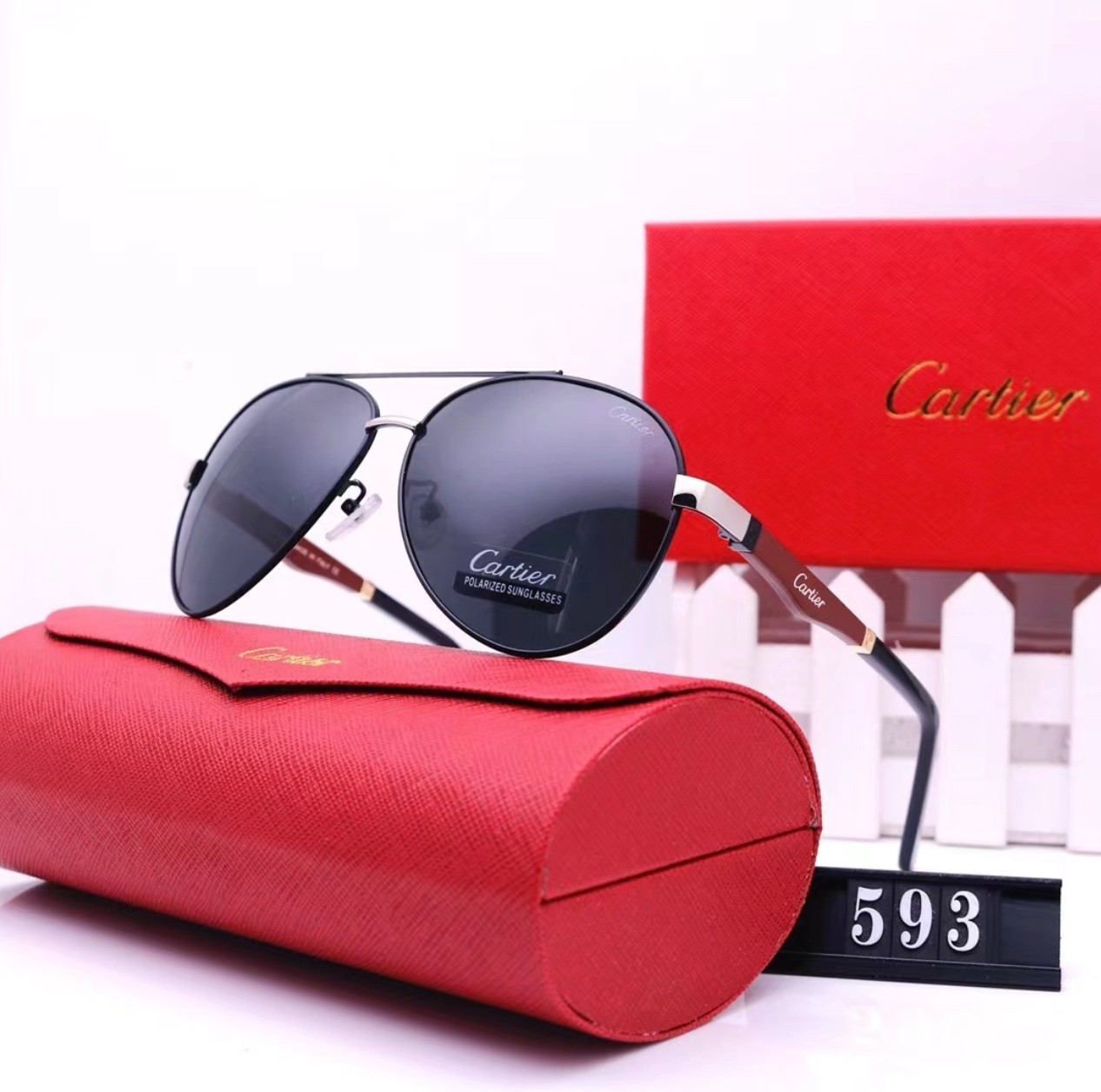 NEW STUNNING CARTIER Aviators, CARTIER Case BENEFITS MAKE-A-WISH FOUNDATION