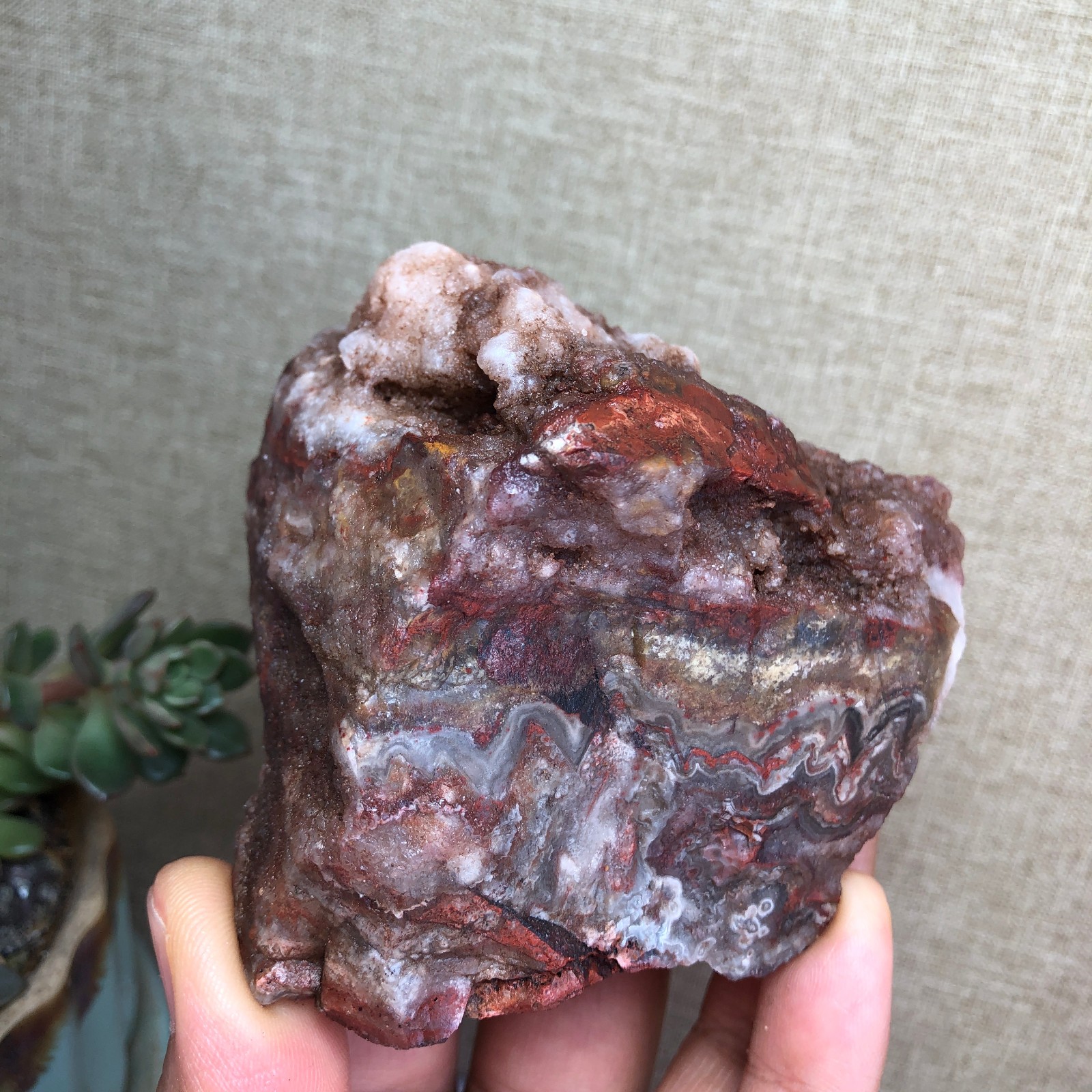 Natural crazy Mexican agate Crystal gemstone rough original Specimen 236g A6070