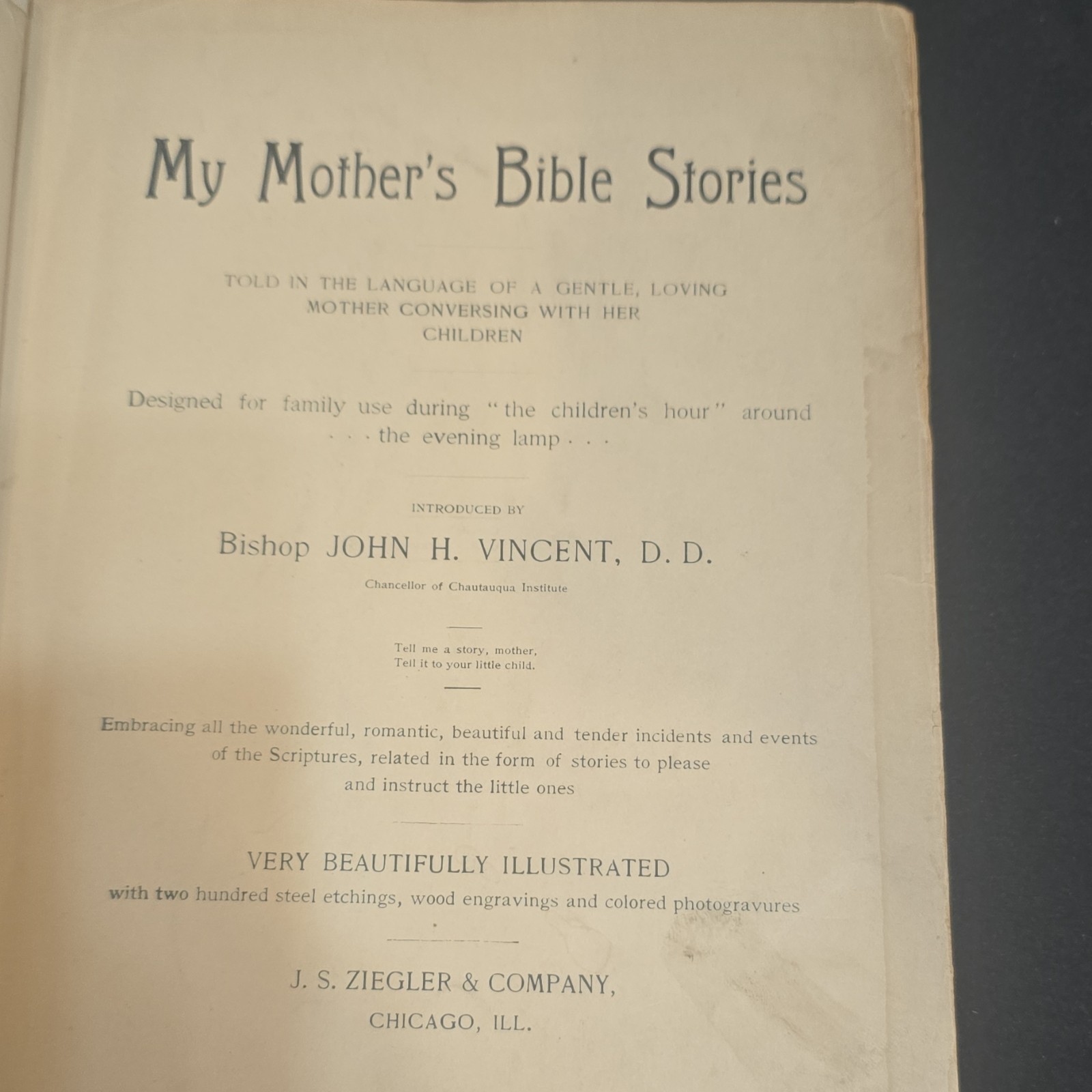 My Mother's Bible Stories Copyright 1896 By C. R. Graham My Mother's Bible Stories Copyright 1896 By C. R. Graham