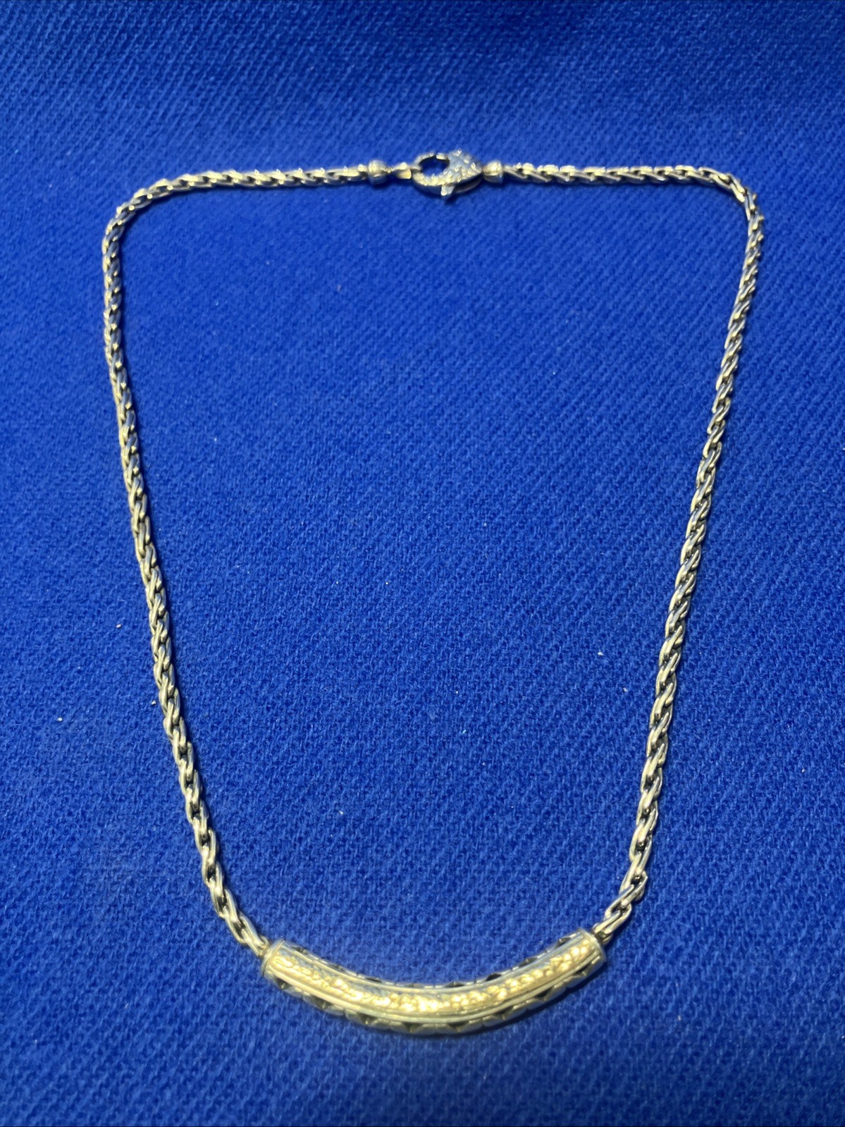 Fabulous David Schorr Sterling And 18k Necklace