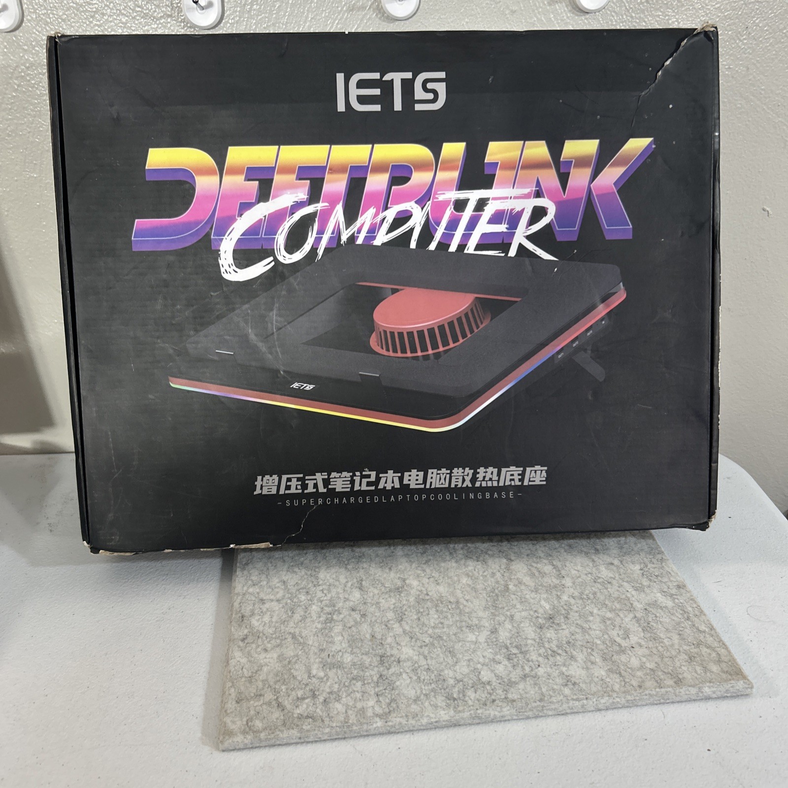 IETS GT500V2 Laptop Cooling Pad, 5000 RPM Turbo Fan, RGB Lighting, 3-Port USB IETS GT500V2 Laptop Cooling Pad, 5000 RPM Turbo Fan, RGB Lighting, 3-Port USB