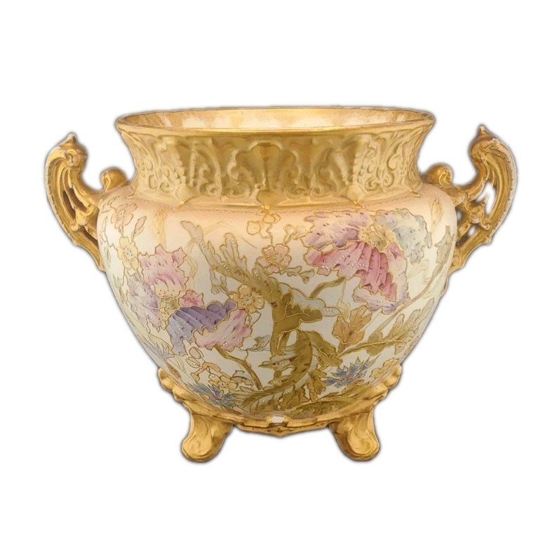 Title: Antique Royal Bonn Germany Hand-Painted Porcelain Footed Jardiniere by...