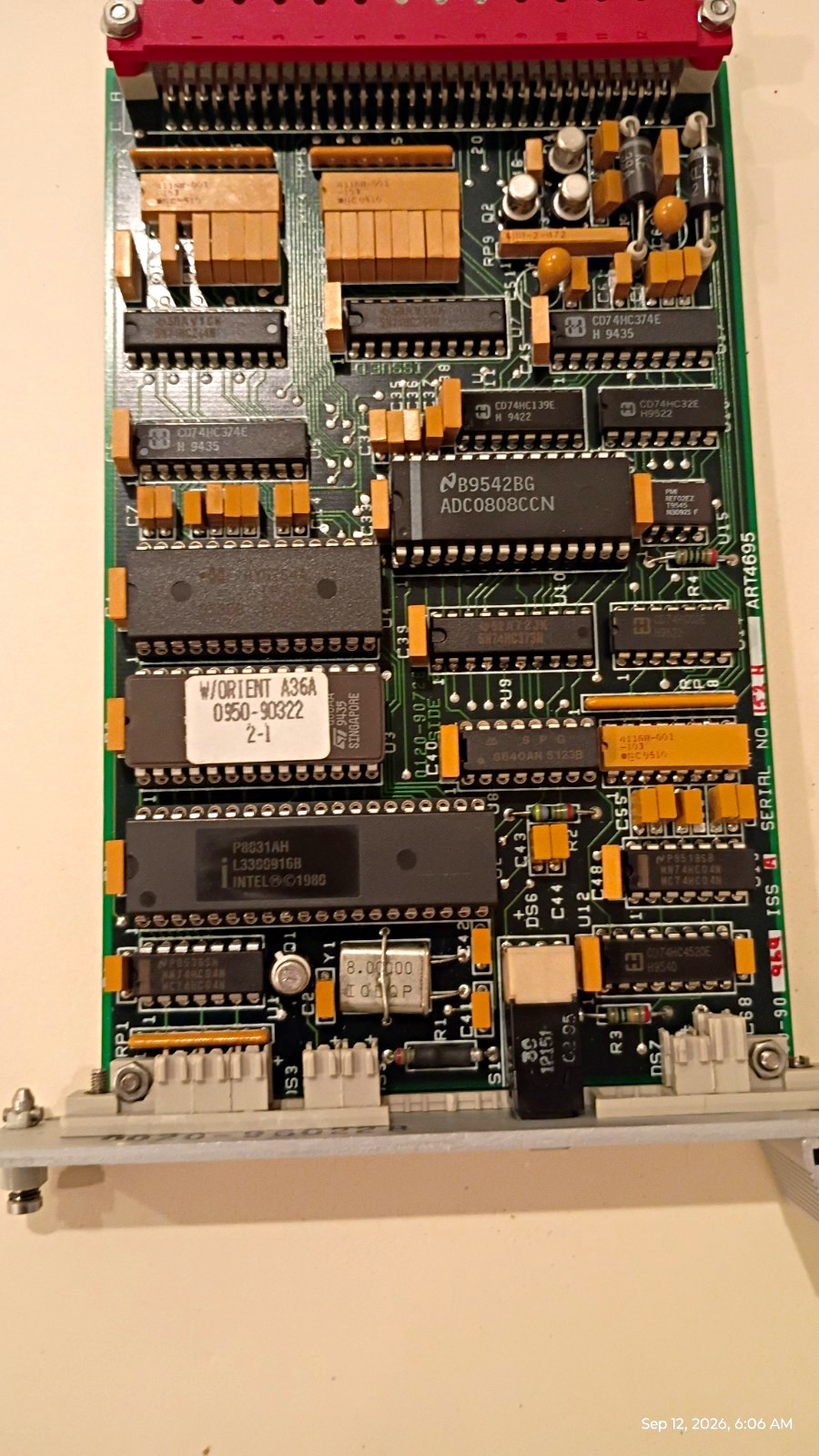 Applied Materials 0100-90970 0120-90727 Beam Profiler Microprocessor PCB XR80 AM