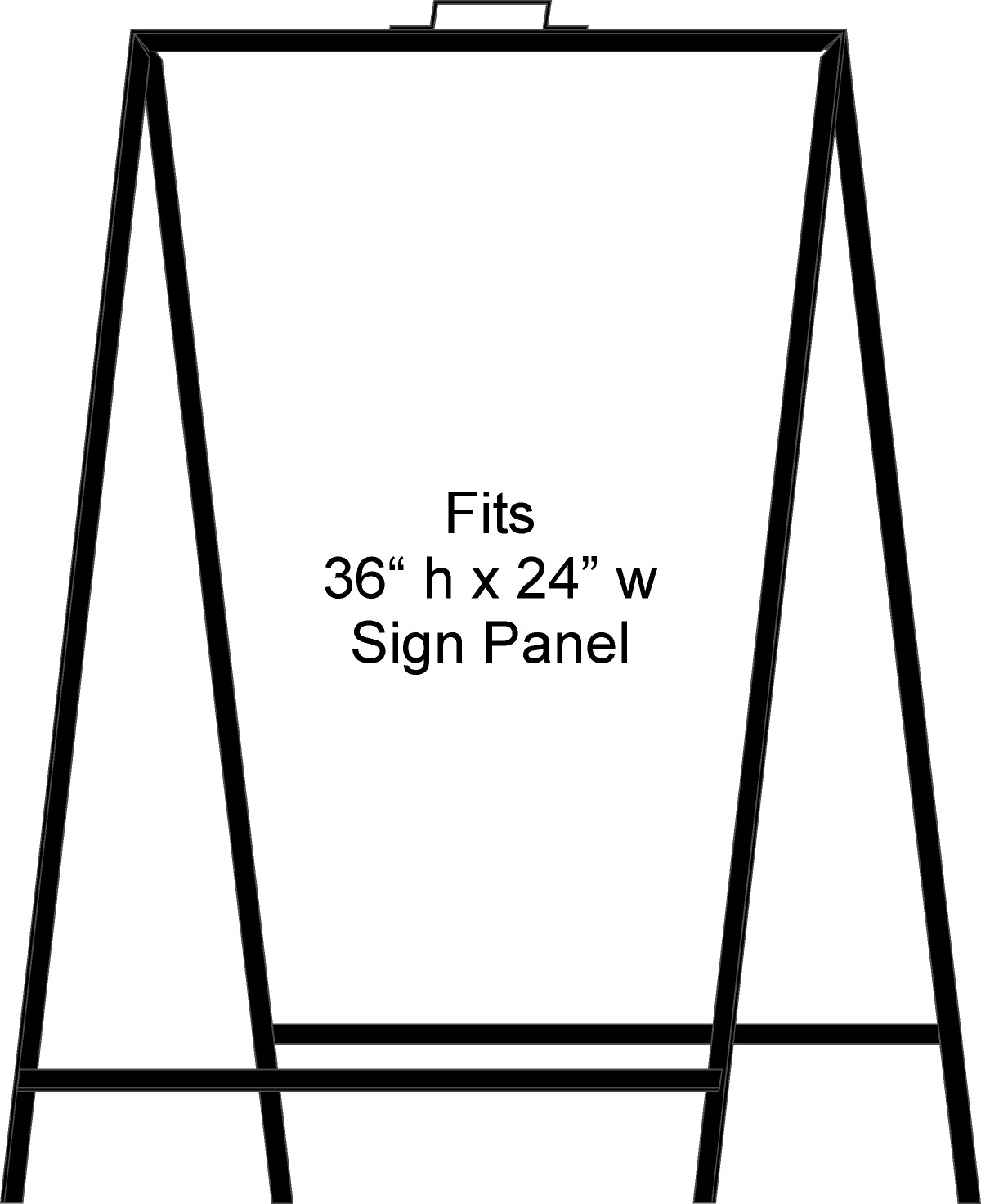 A-Frame Portable Folding Curb Sign Stand, 36 x 24 Slide in, Black (Pack of 1) A-Frame Portable Folding Curb Sign Stand, 36 x 24 Slide in, Black (Pack of 1)