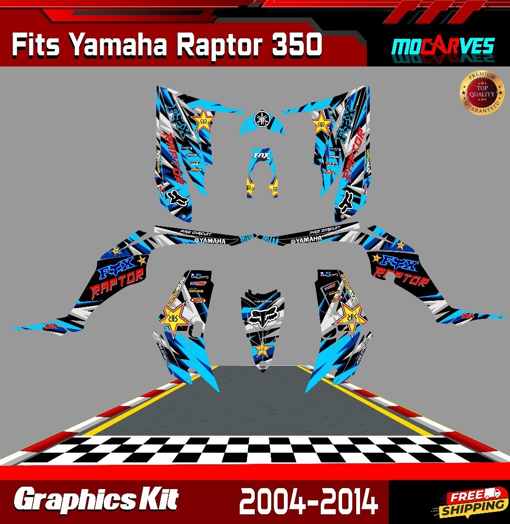 Graphics Kit Premium Yamaha Raptor 350 2004 to 2014 Decals Raptor 350 stickers Graphics Kit Premium Yamaha Raptor 350 2004 to 2014 Decals Raptor 350 stickers