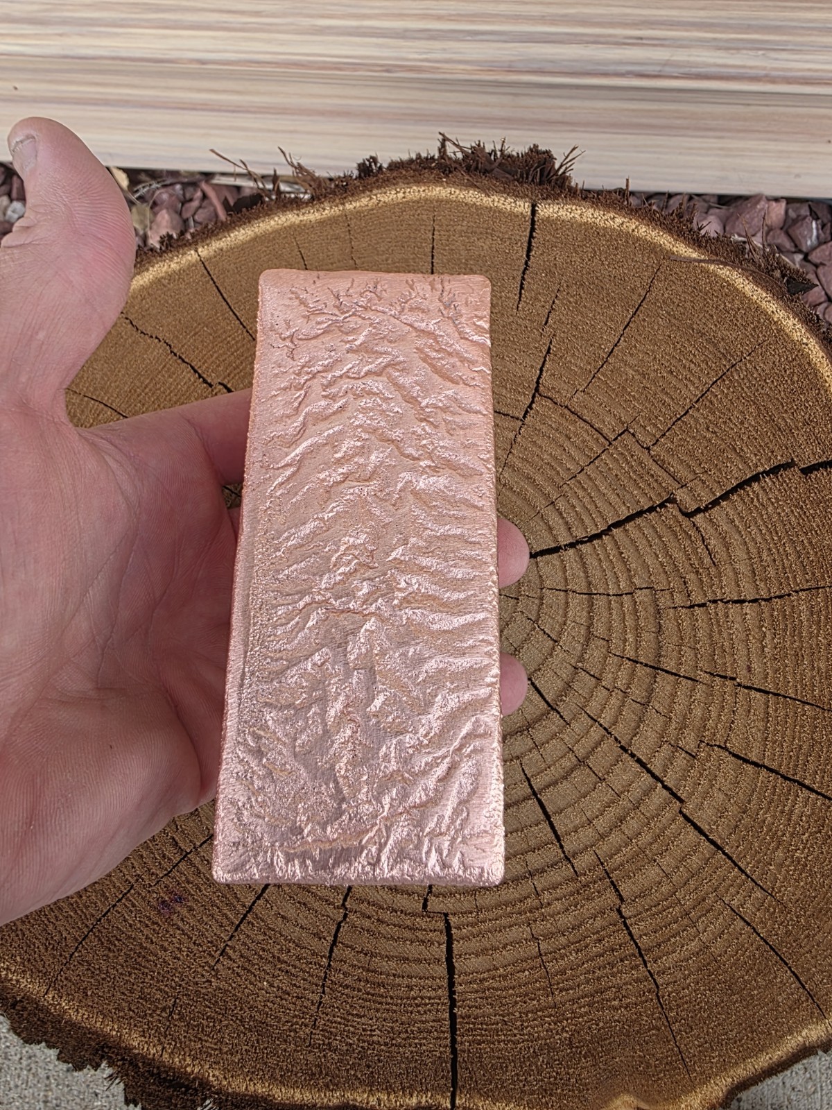 5lb + Hand-Poured .999 Fine Copper Bar Nice Bullion