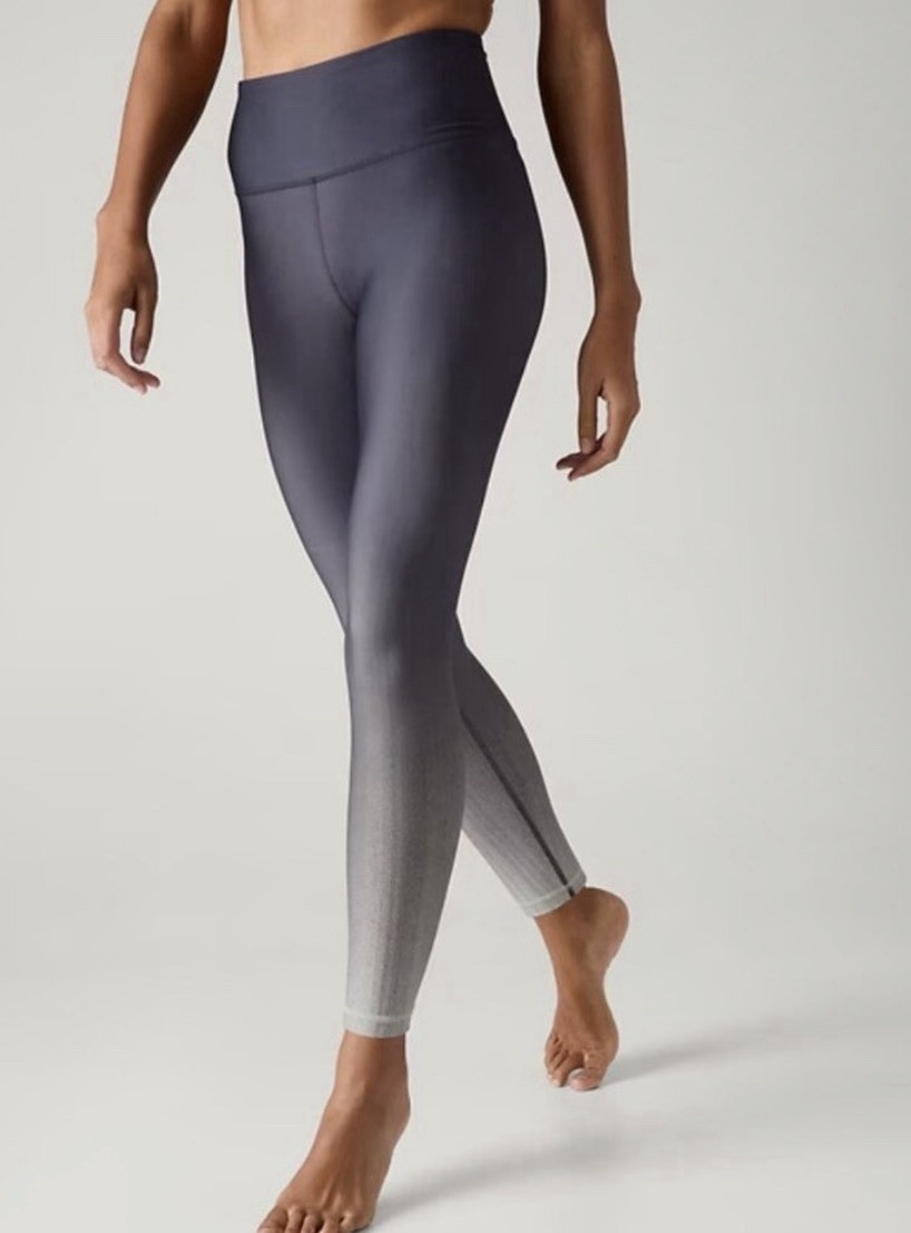 Athleta Ultra High Rise Elation 7/8 Tight Leggings, Ombre Gray X-Large NWOT C6
