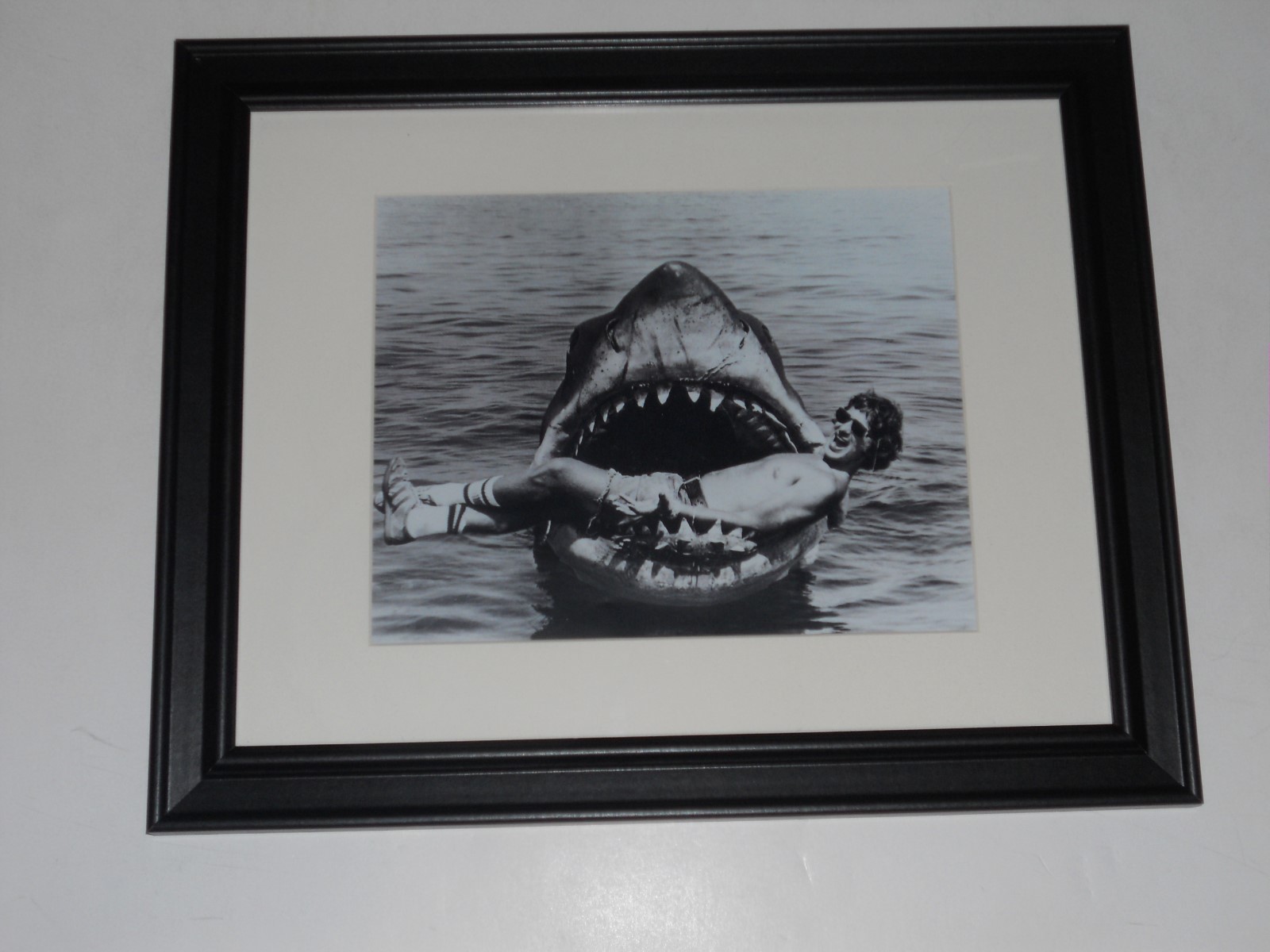 Large Framed Jaws 1974 Behind the Scenes Steven Spielberg in Shark 24\