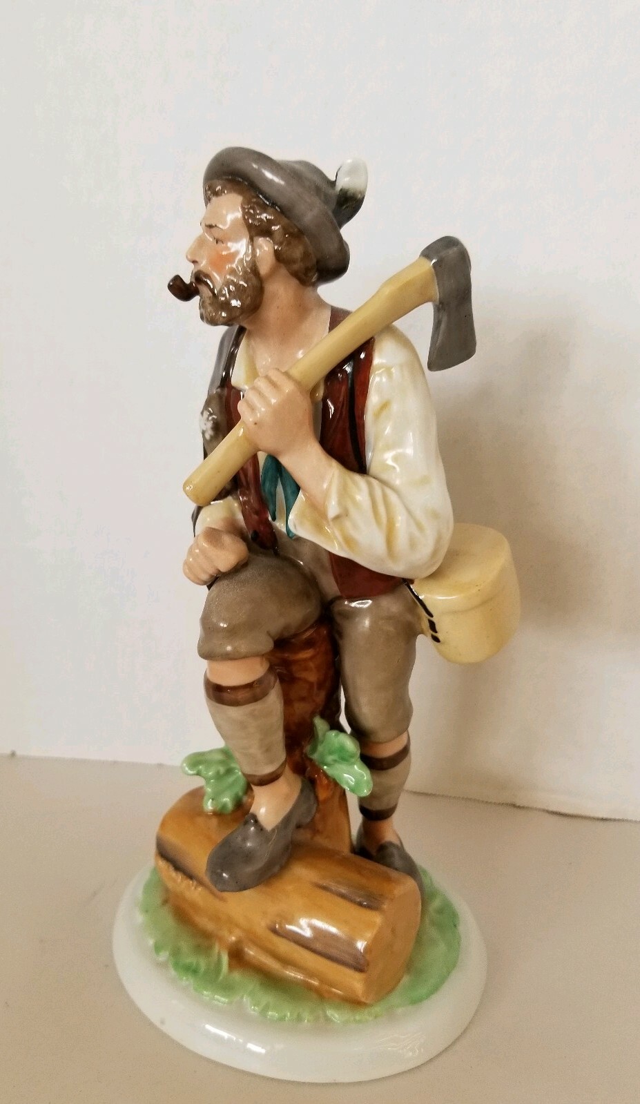 Rare Wallendorf Germany Porcelain Woodcutter Lumberjack 8.5\