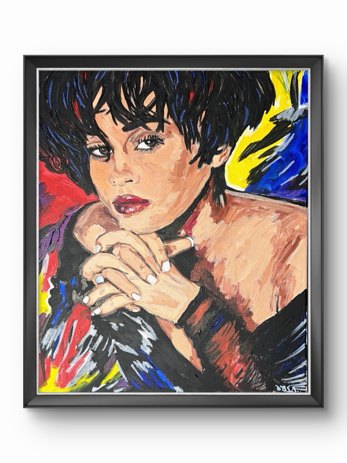 DBSG Original 16x20 Whitney Houston Bold Portrait Pop Art Music Icon Painting