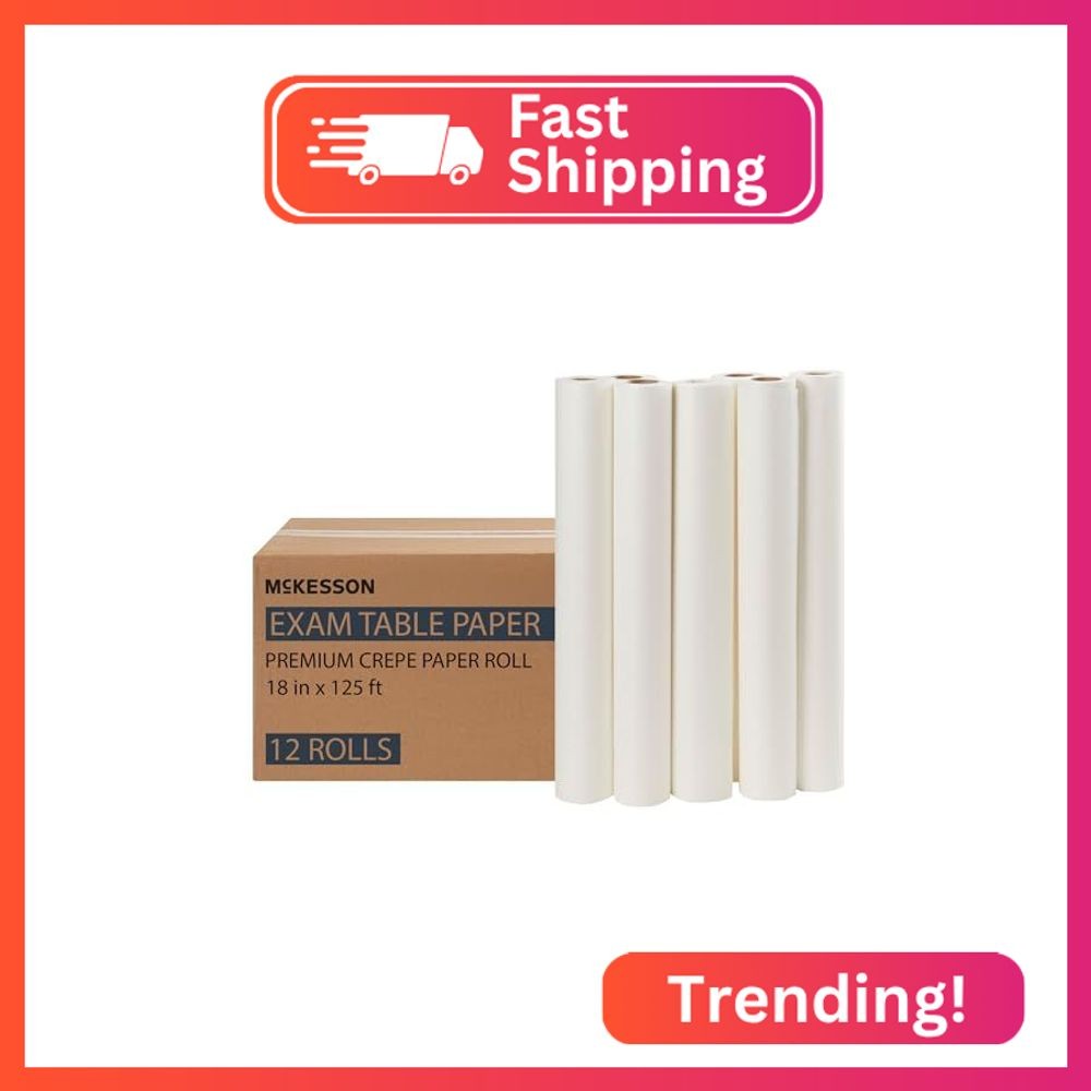 McKesson Medical Exam Table Paper Rolls, Spa, 18 in x 125 ft, 12 Rolls
