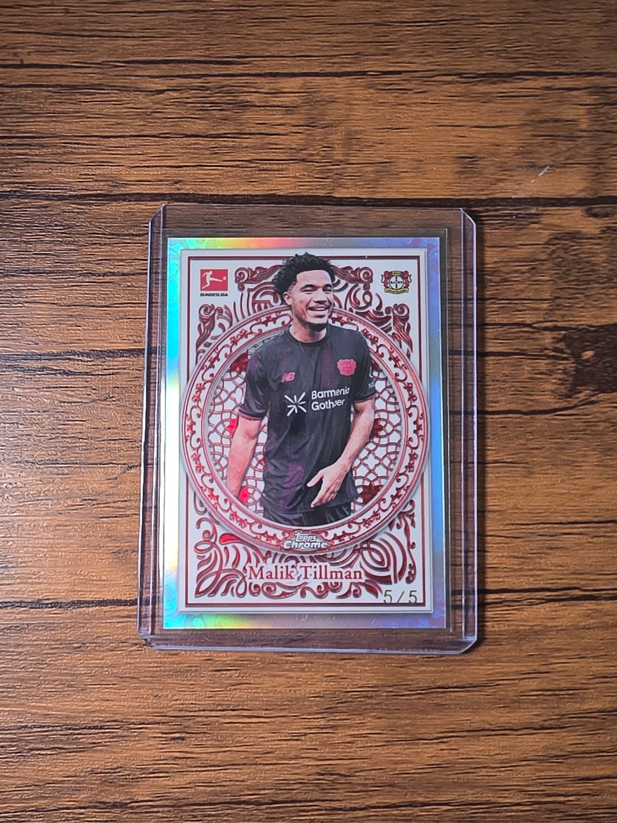 2026 Topps Chrome Bundesliga Malik Tillman Bayer Leverkusen  Red 5/5