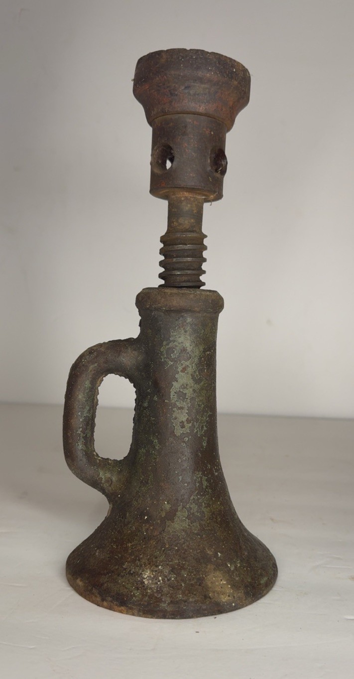 Vintage Cast Iron Screw Jack Bottle Jack Antique Railroad House Lifting Tool