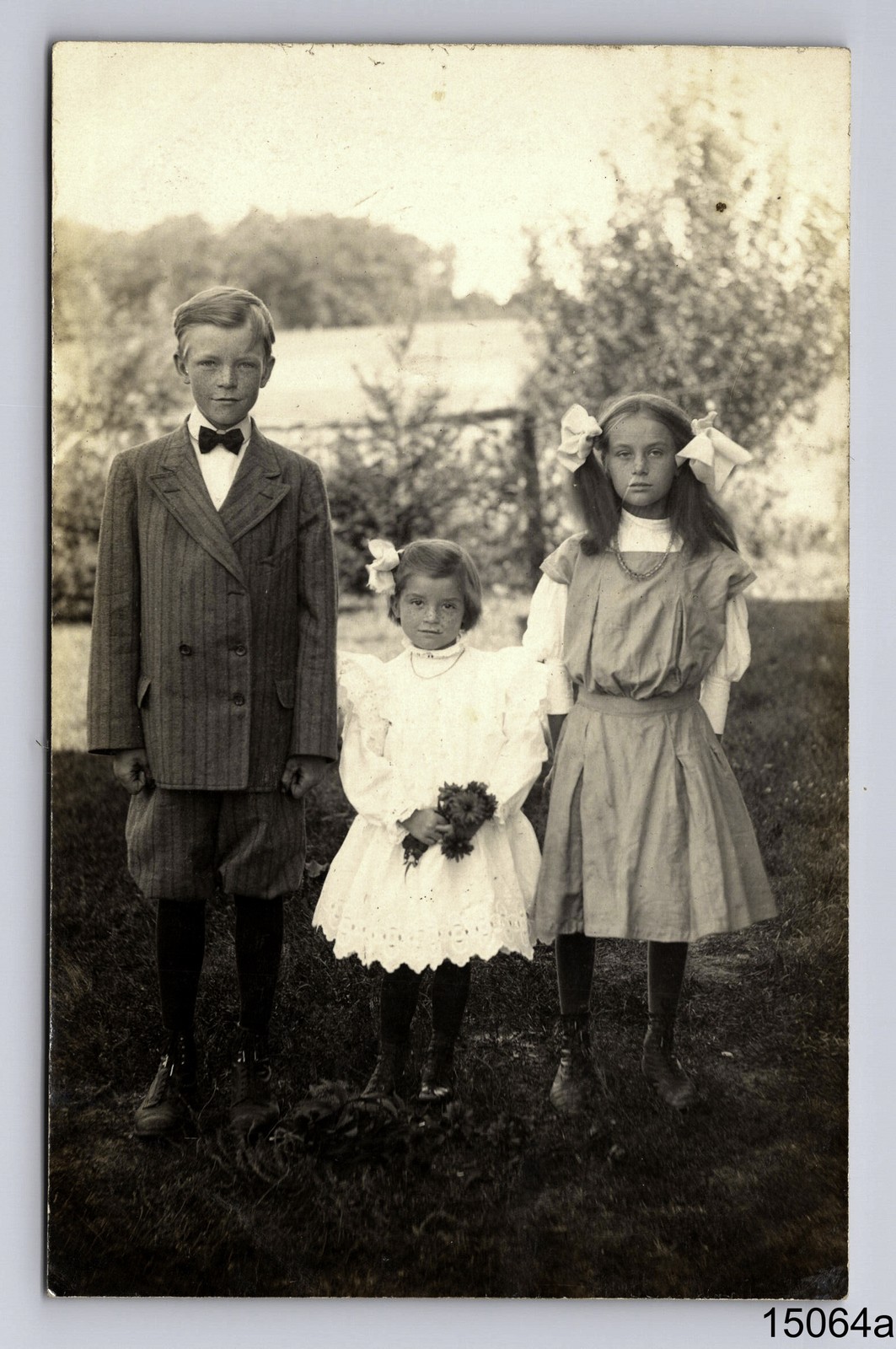 RPPC Well Dressed Siblings Boy Two Girls To Sigrid Samelson Oregon IL Postcard